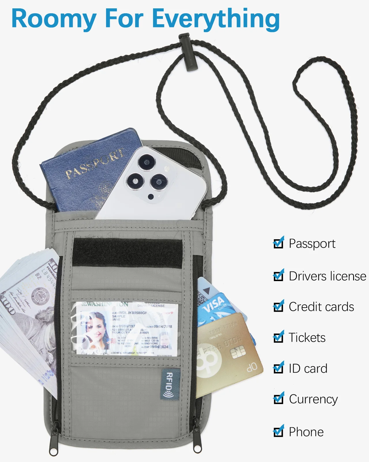 Nola Travel Wallet With RFID Passport Holder - Image 20