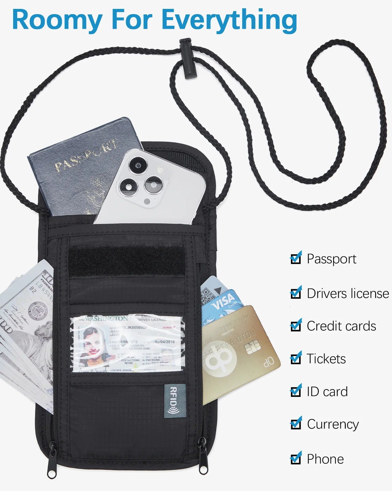 Nola Travel Wallet With RFID Passport Holder - Image 5