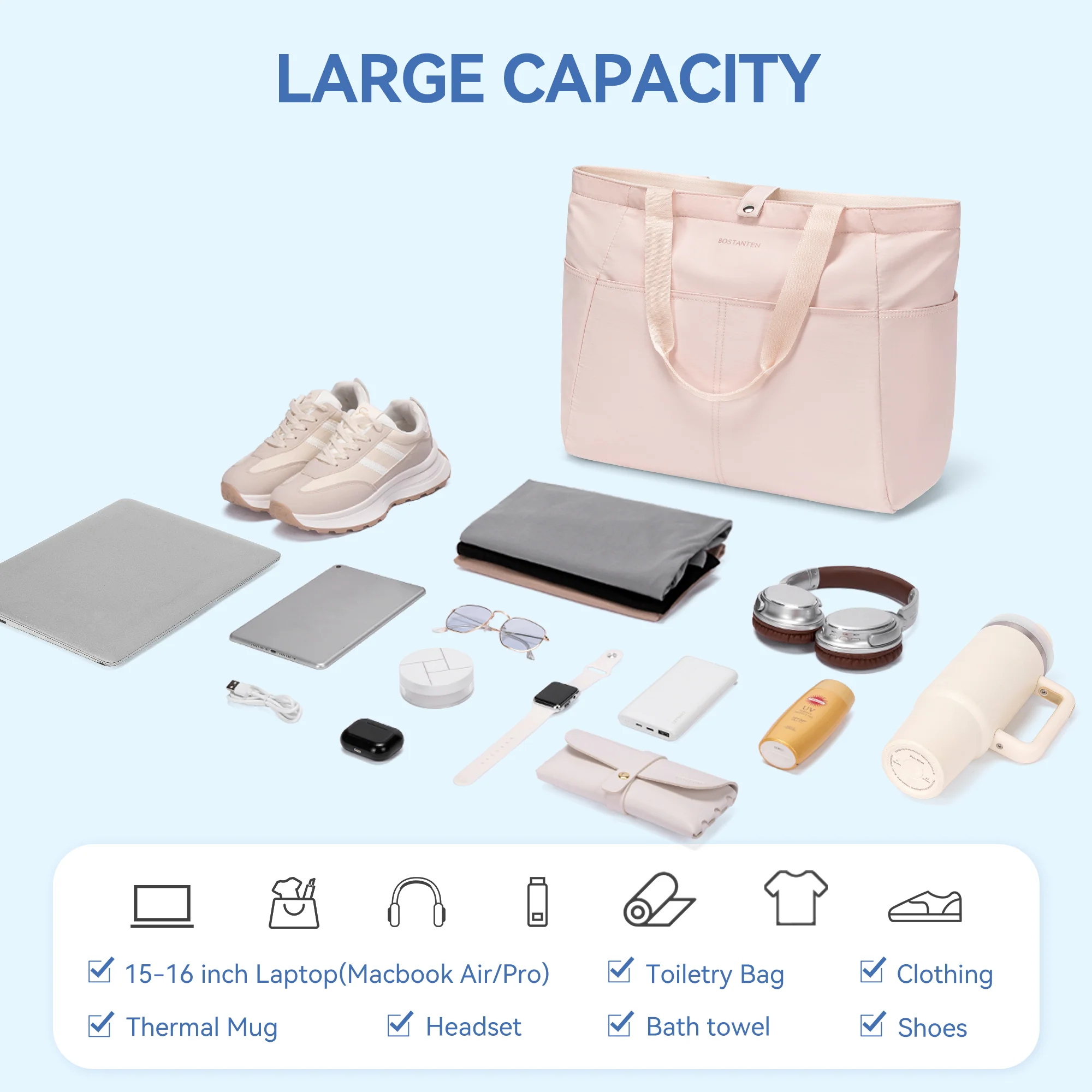 Ava Barrett 30L Travel Tote - Foldable Waterproof - Image 23
