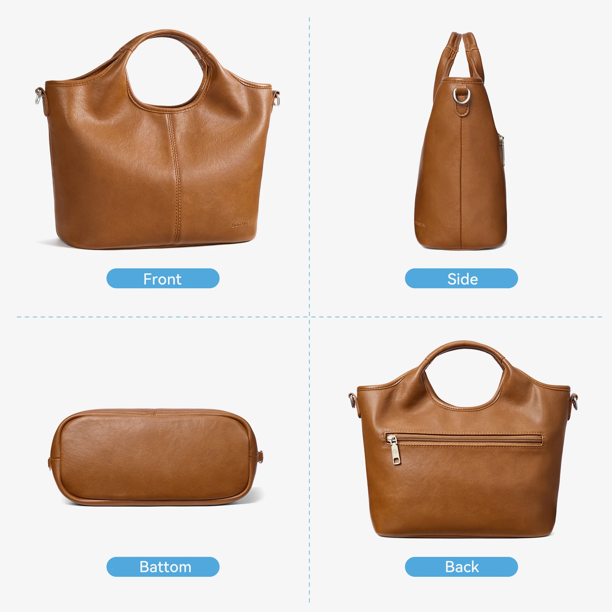 Nevin Vegan Leather Daily Tote Satchel - Image 8