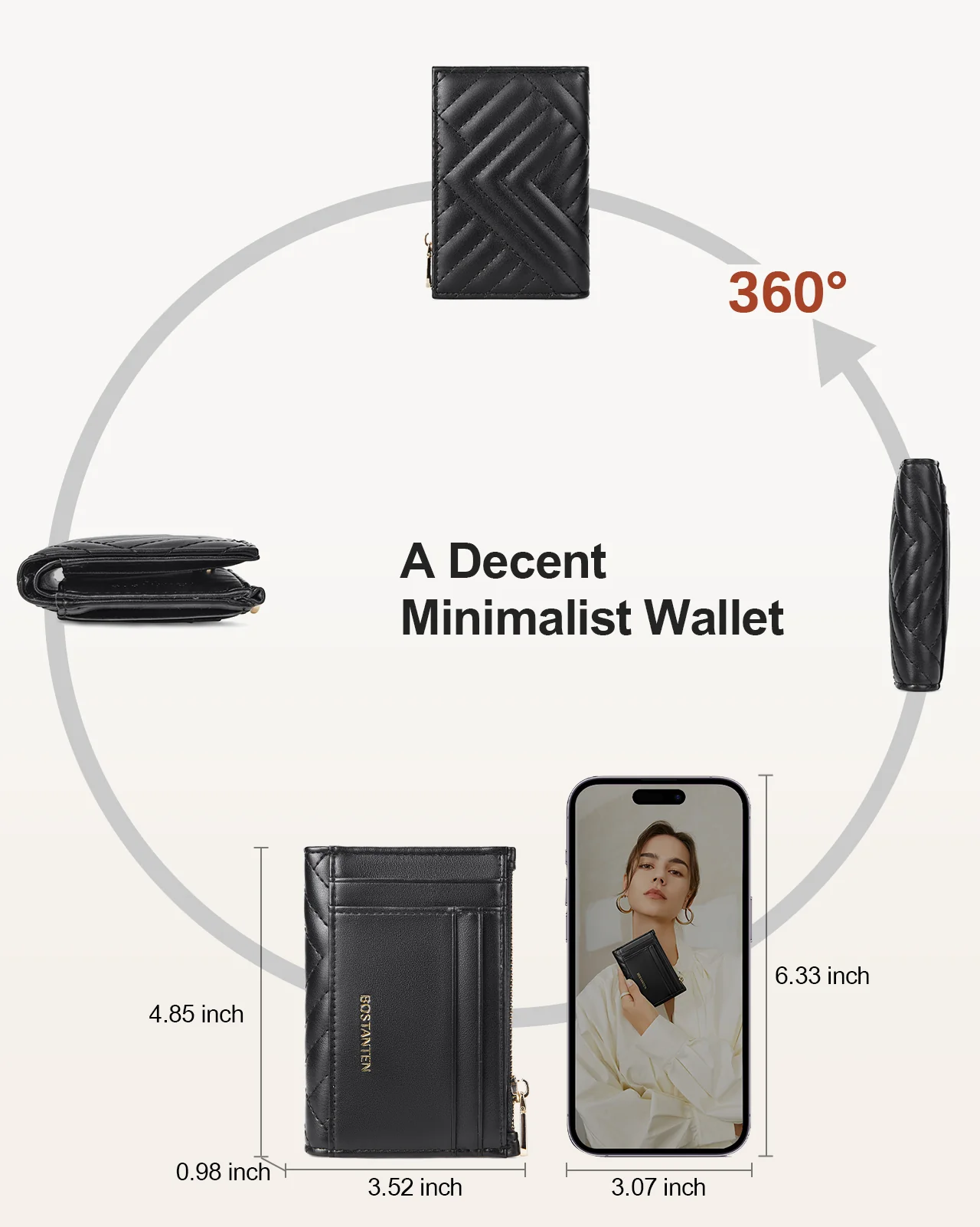 Sweezy Small Leather Slim Bifold Wallet - Image 12