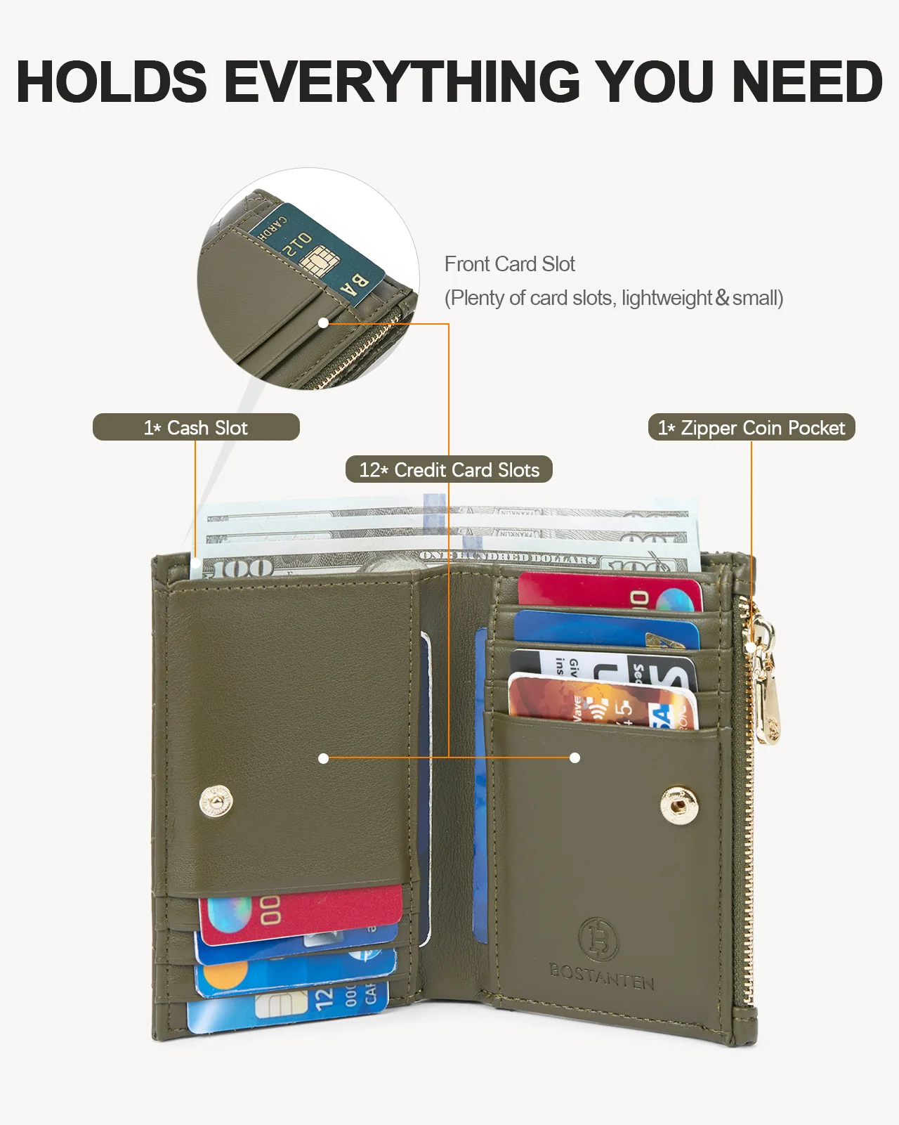 Sweezy Small Leather Slim Bifold Wallet - Image 28
