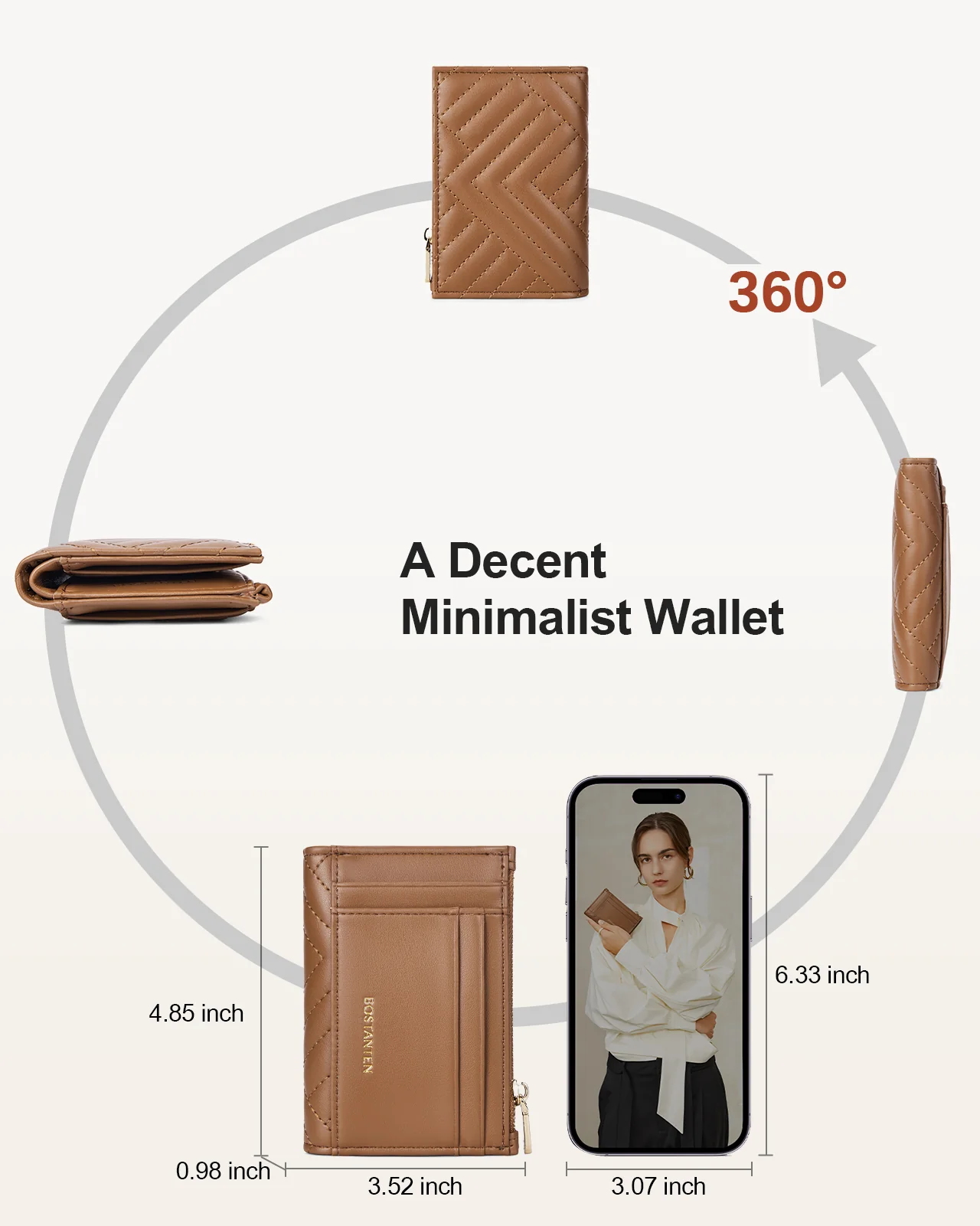 Sweezy Small Leather Slim Bifold Wallet - Image 5