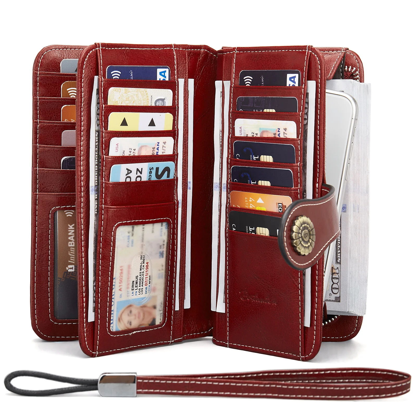 Lomy Big Wallet For Women With Wristlet —  Large Capacity - Image 19