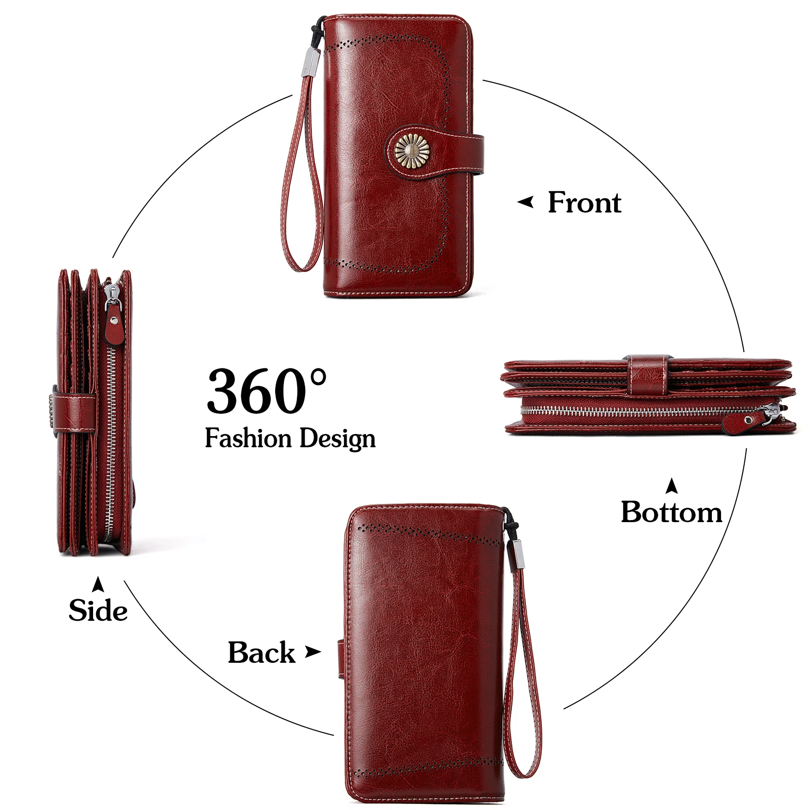 Lomy Big Wallet For Women With Wristlet —  Large Capacity - Image 21