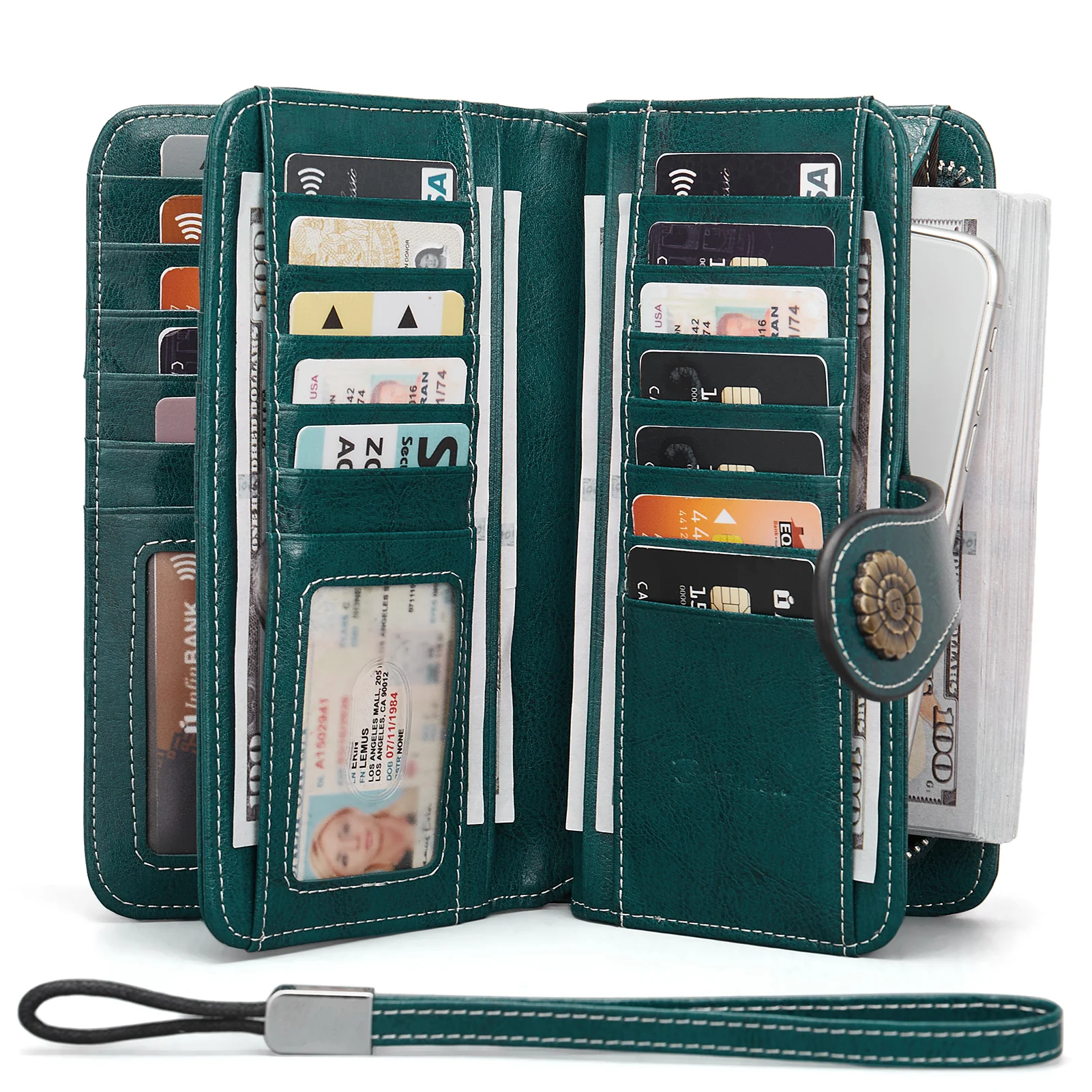 Lomy Big Wallet For Women With Wristlet —  Large Capacity - Image 25