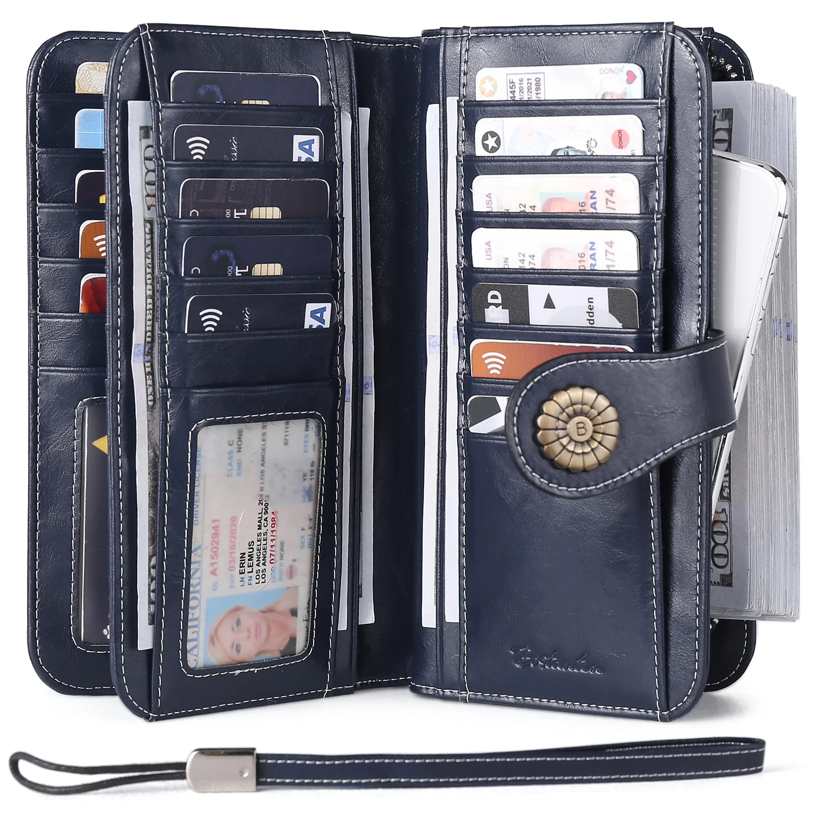 Lomy Big Wallet For Women With Wristlet —  Large Capacity - Image 31