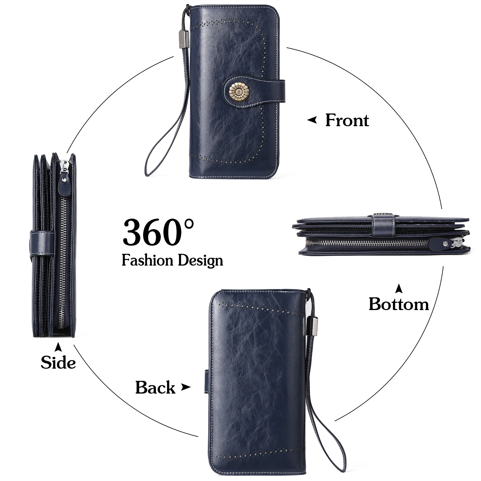Lomy Big Wallet For Women With Wristlet —  Large Capacity - Image 34