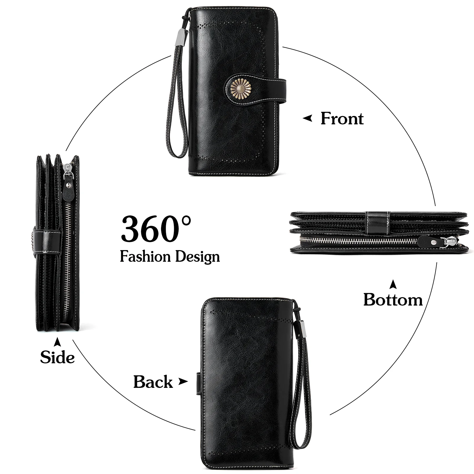 Lomy Big Wallet For Women With Wristlet —  Large Capacity - Image 4