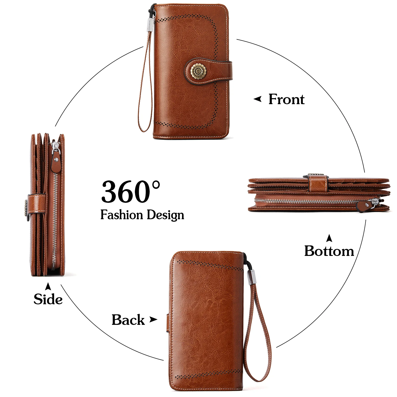 Lomy Big Wallet For Women With Wristlet —  Large Capacity - Image 9