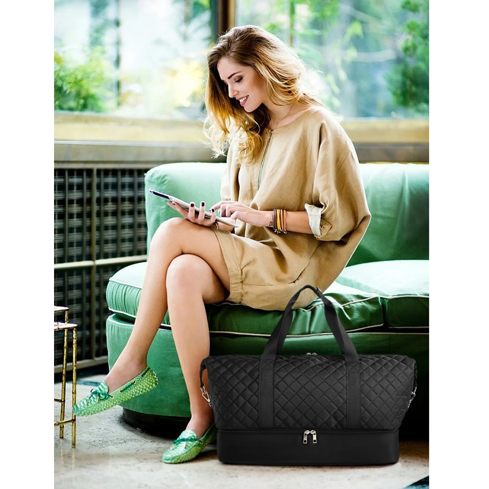 JUDEA Women's Travel Bag with Toiletry Organizer and Shoe Compartment - Image 11