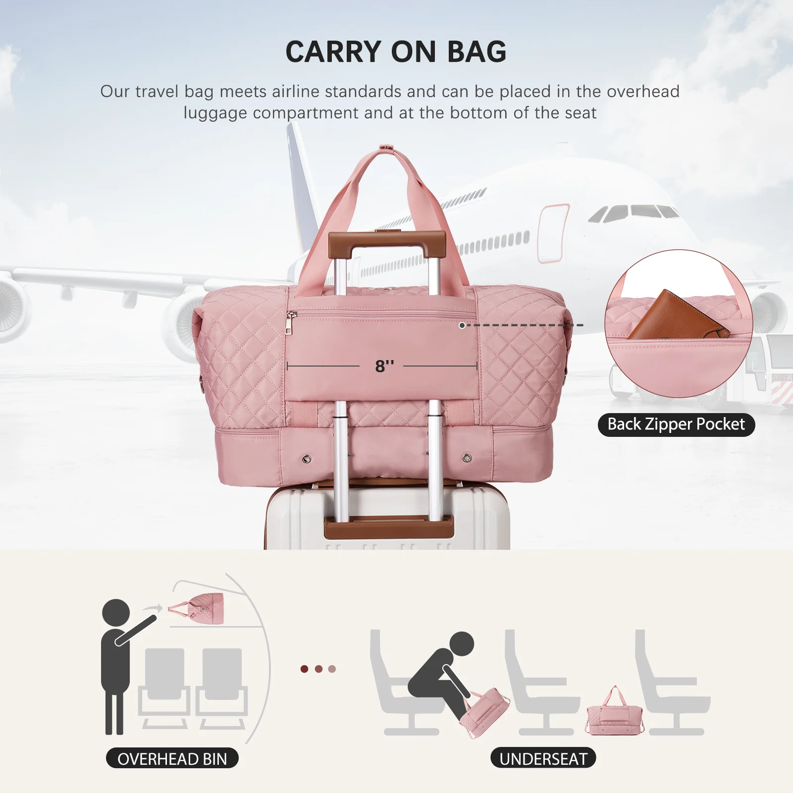 JUDEA Women's Travel Bag with Toiletry Organizer and Shoe Compartment - Image 25