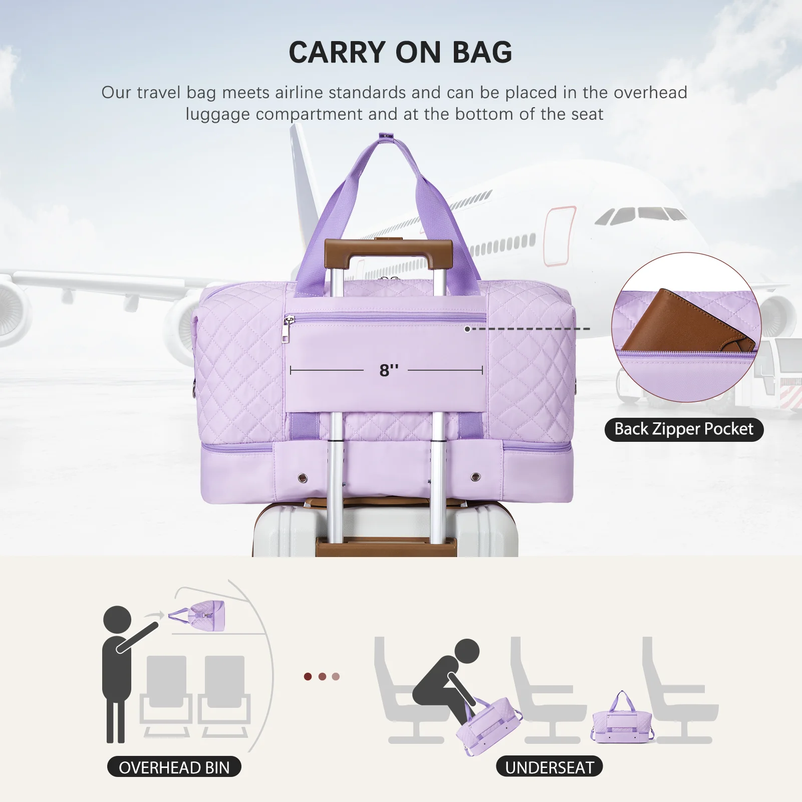 JUDEA Women's Travel Bag with Toiletry Organizer and Shoe Compartment - Image 32