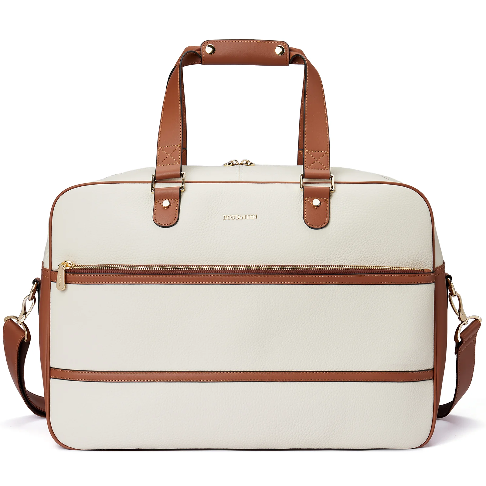 Judea Genuine Leather Overnight Bag Large Duffle with Trolley Sleeve - Image 2