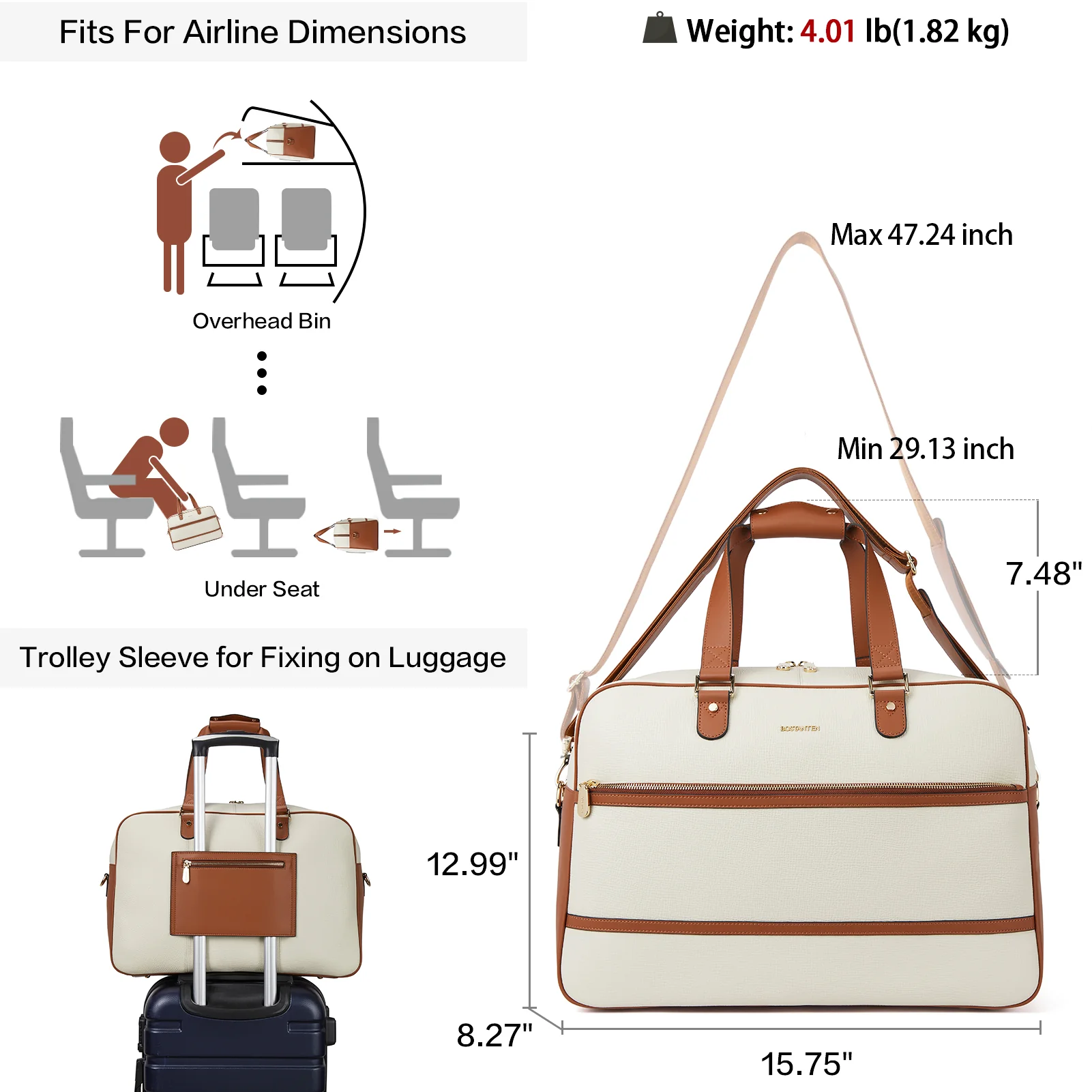 Zenobe Women's Overnight Duffle Bag for Stress-Free Travel - Image 5