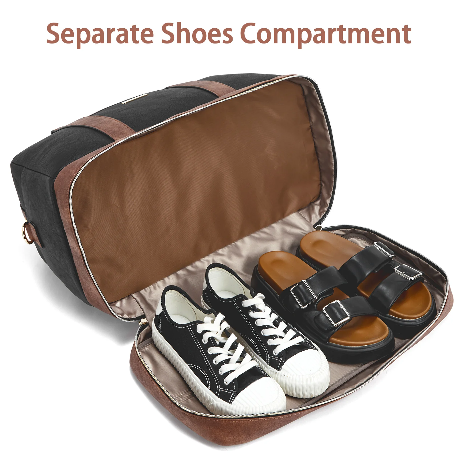 Zenobe Chic and Practical: Women's Leather Travel Duffle Bag for Every Trip - Image 16