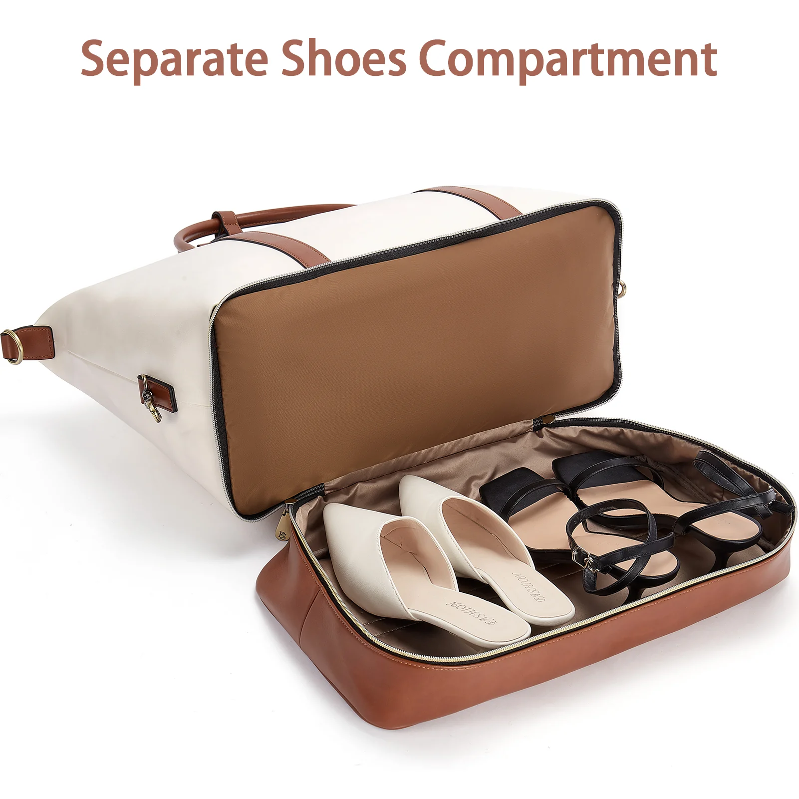 Judea Leather Travel Duffle Bag with Multiple Compartments - Image 4
