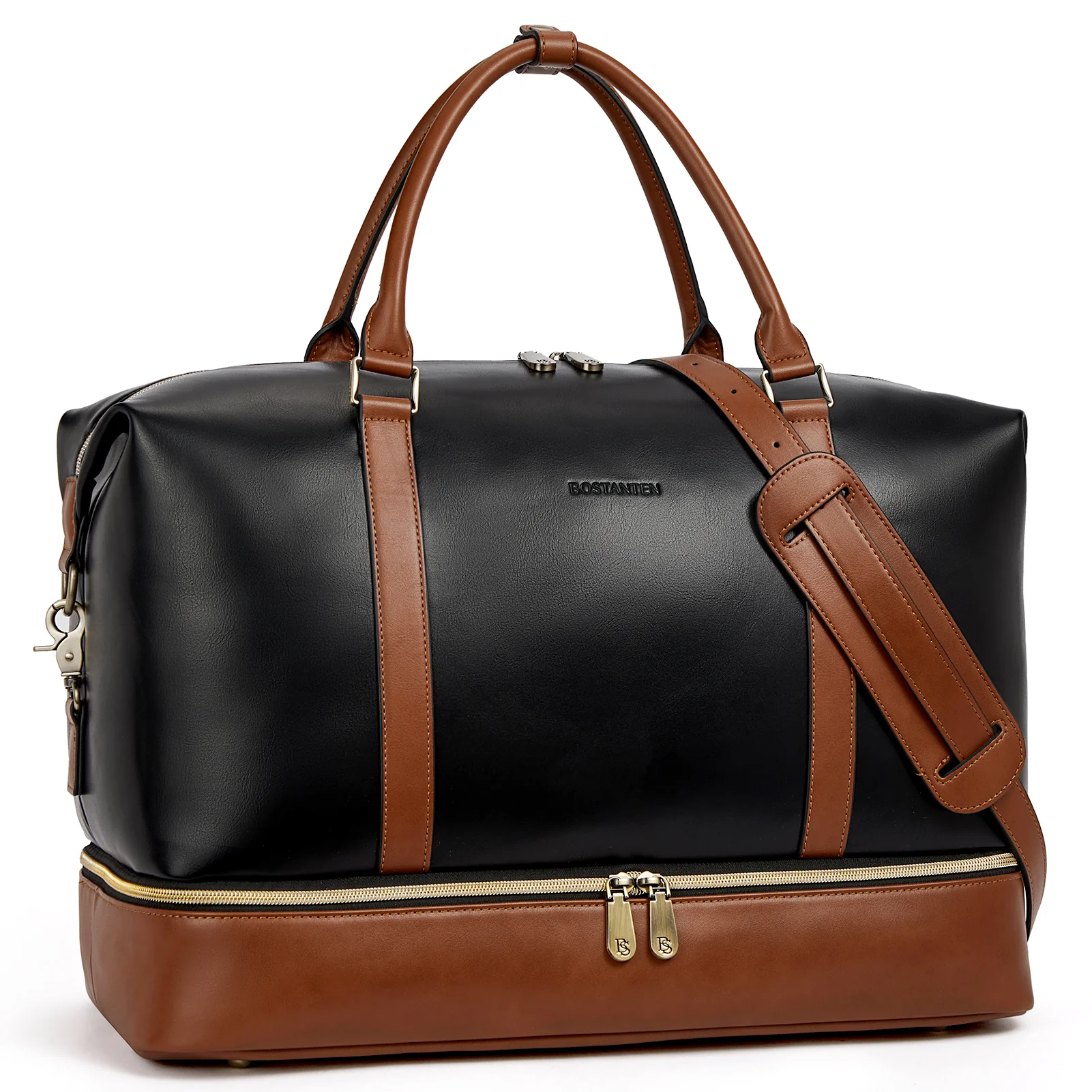Judea Leather Travel Duffle Bag with Multiple Compartments - Image 9