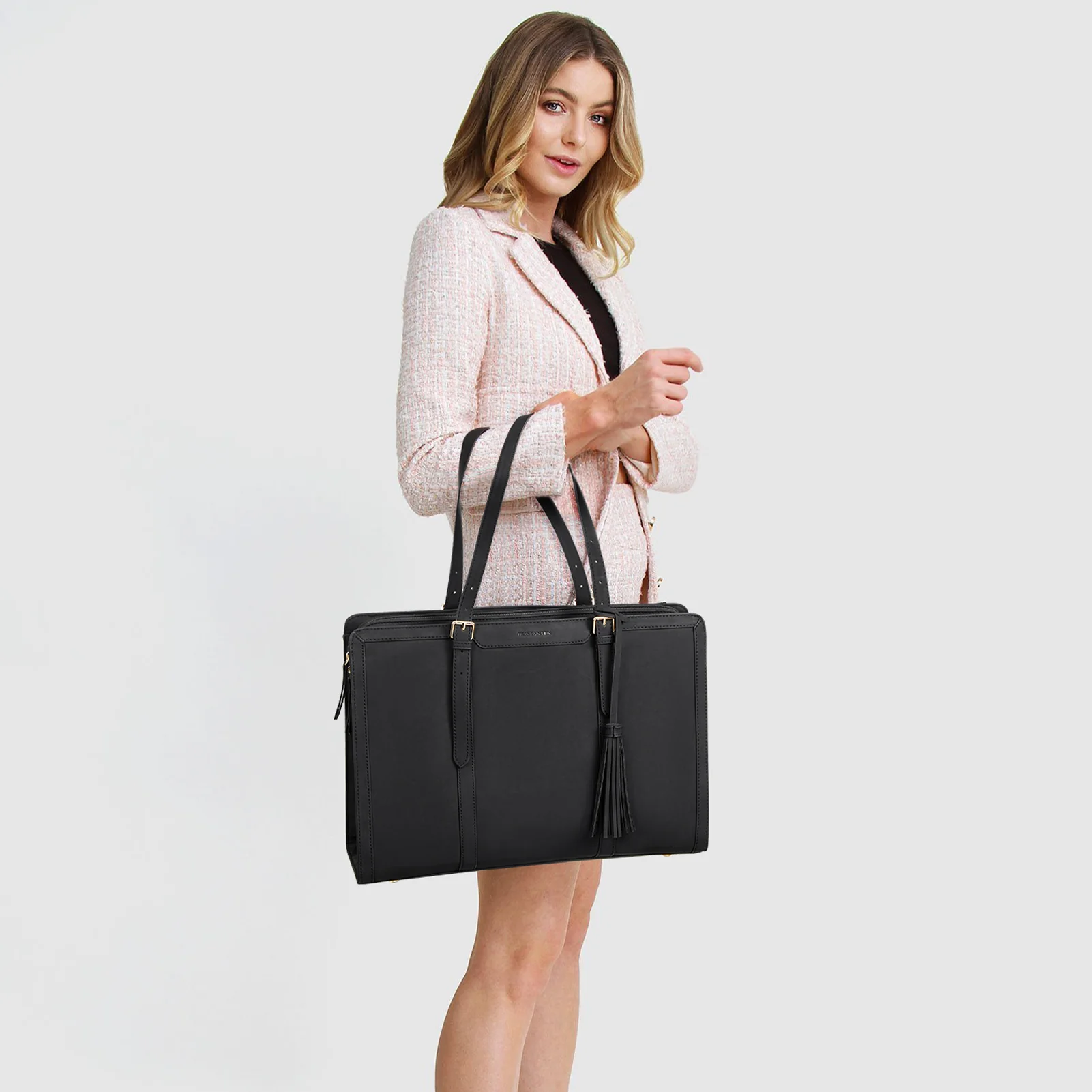 Nevin Professional 15.6 inch Leather Briefcase Business Office Purse - Image 16