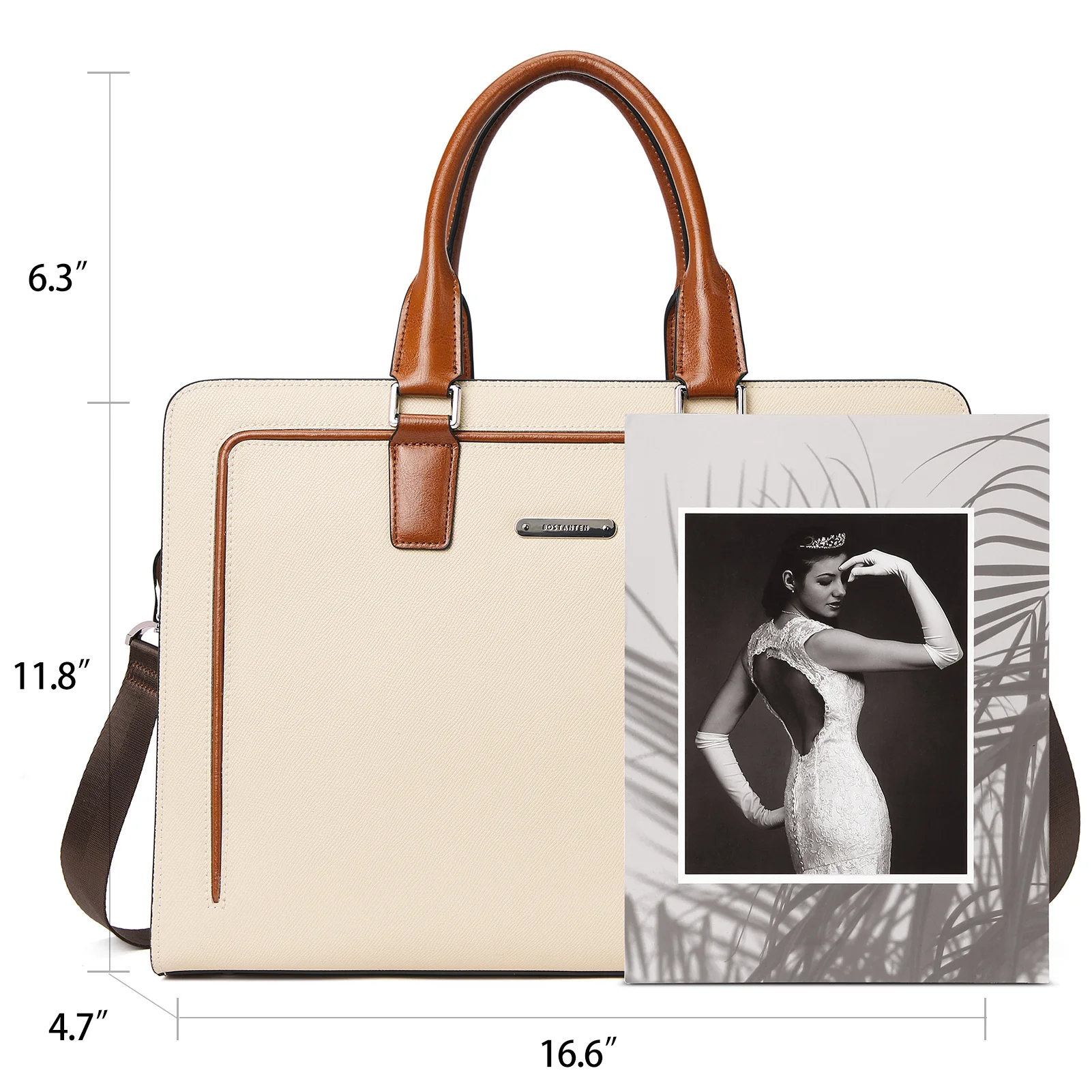 Carol Designer Briefcase For Women — Italian Leather - Image 3