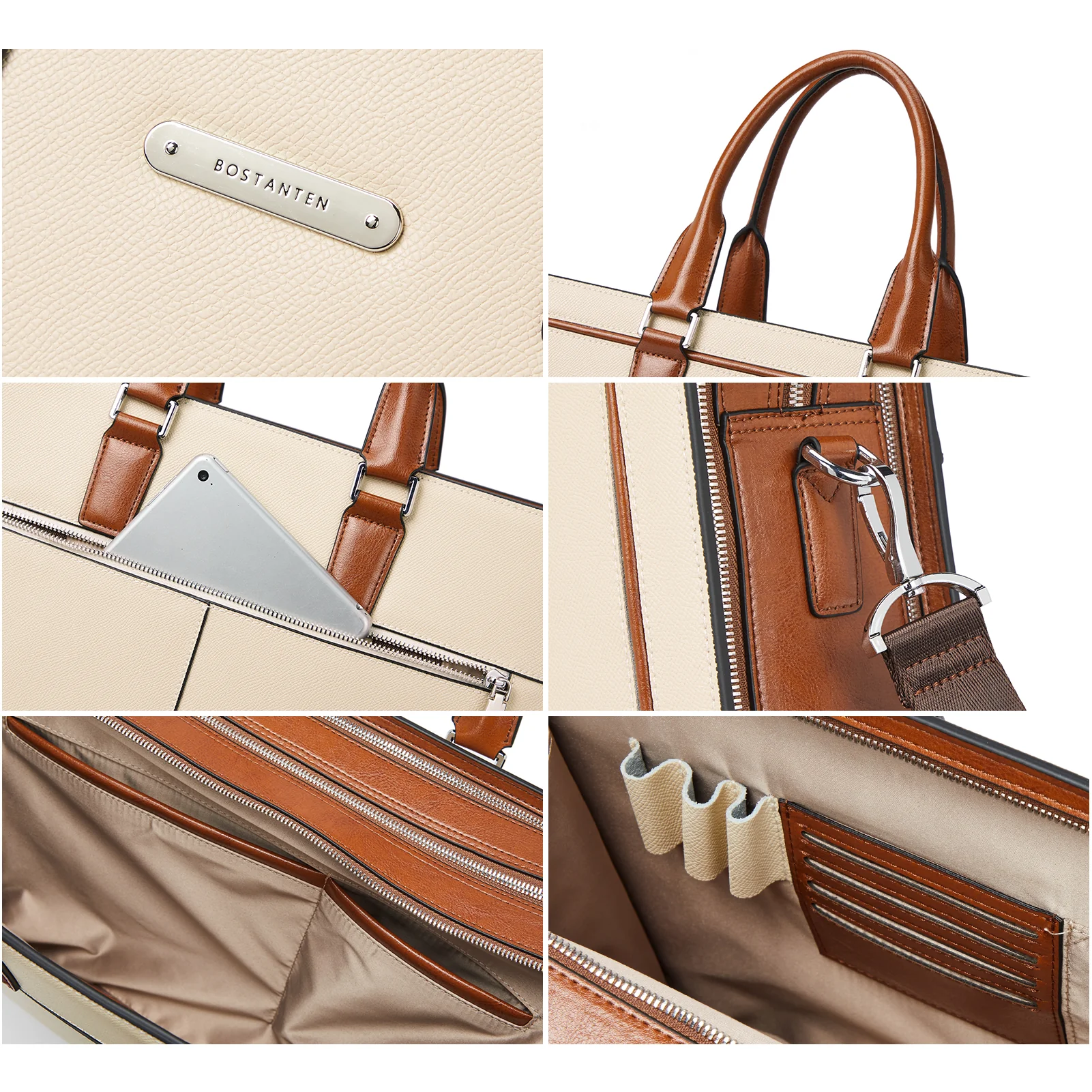 Carol Designer Briefcase For Women — Italian Leather - Image 7