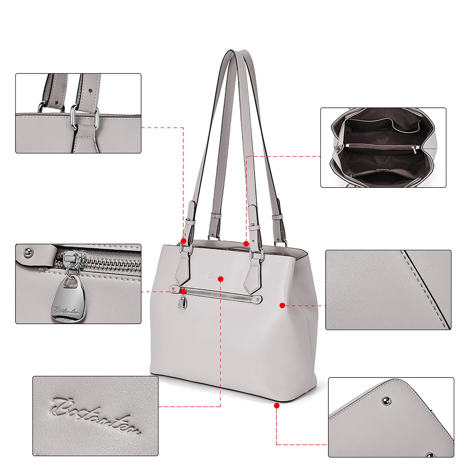 BOSTANTEN Women Handbag Faux Leather Shoulder Bag Soft Designer Top Handle Purses - Image 14