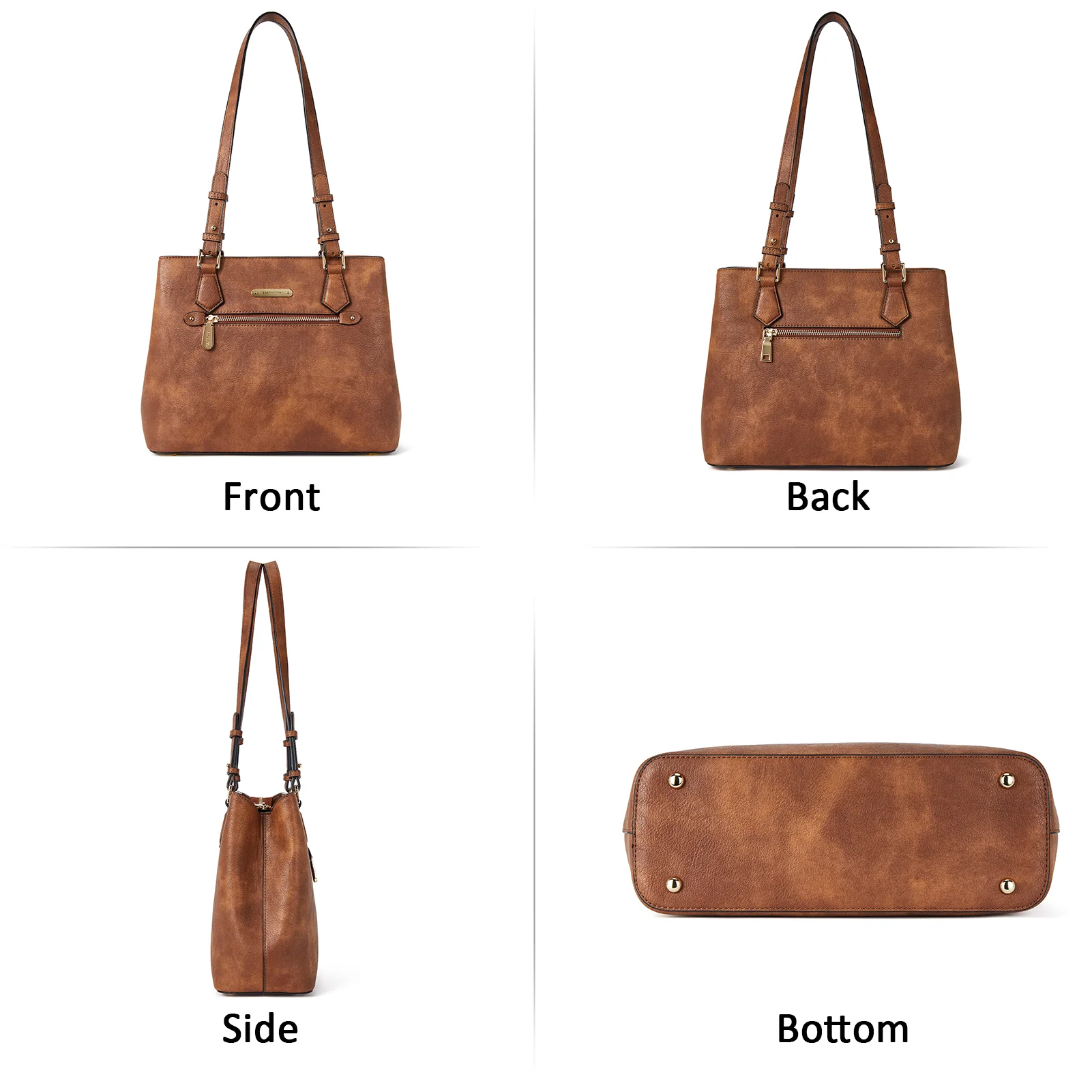 BOSTANTEN Women Handbag Faux Leather Shoulder Bag Soft Designer Top Handle Purses - Image 3