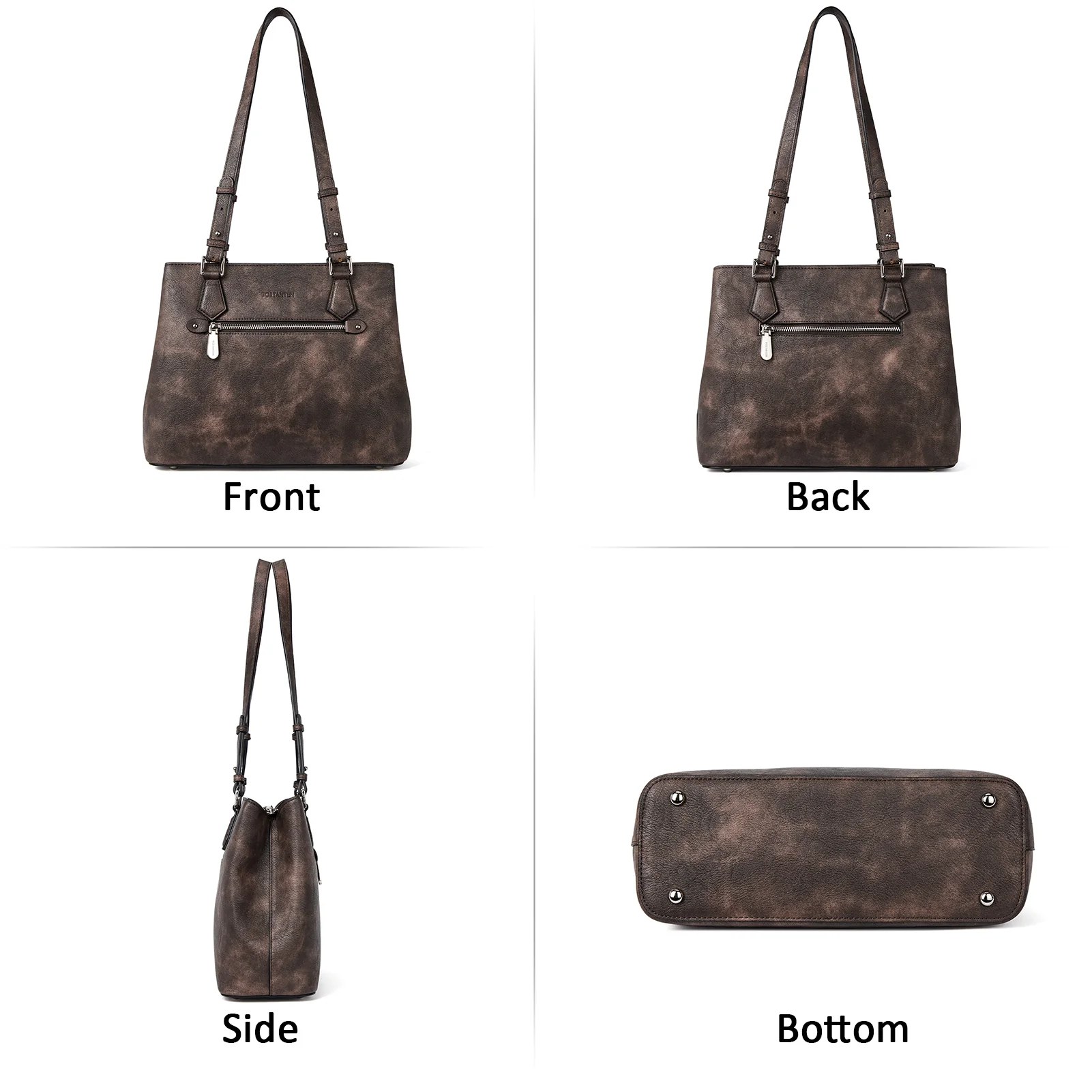 BOSTANTEN Women Handbag Genuine Leather Shoulder Bag Soft Designer Top Handle Purses - Image 3