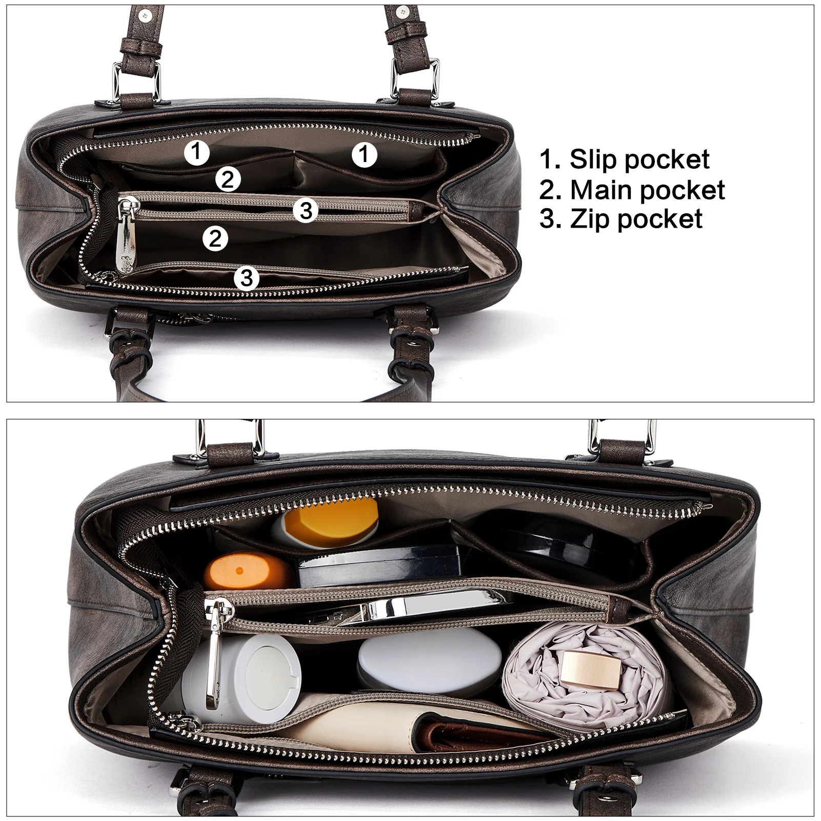 BOSTANTEN Women Handbag Genuine Leather Shoulder Bag Soft Designer Top Handle Purses - Image 5