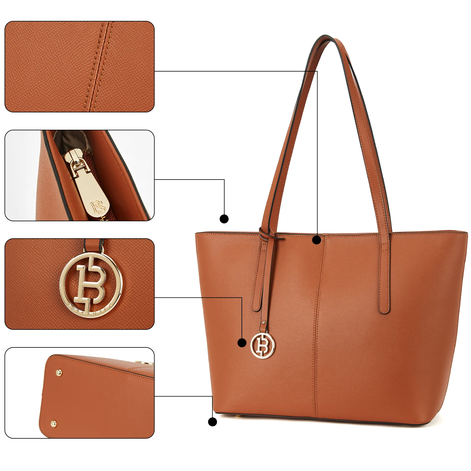 Carol Leather Work Tote 16'' - Image 13