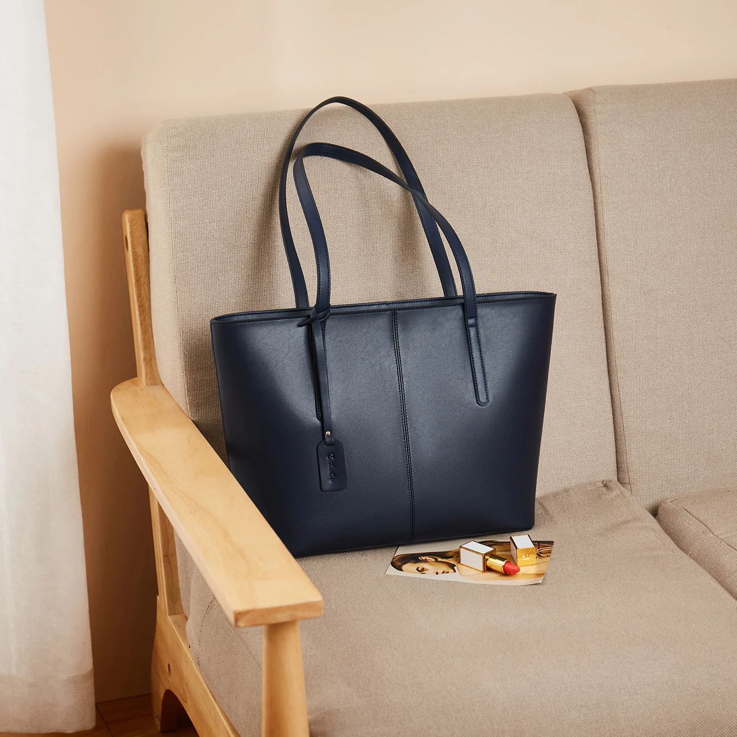 Carol Leather Work Tote 16'' - Image 16