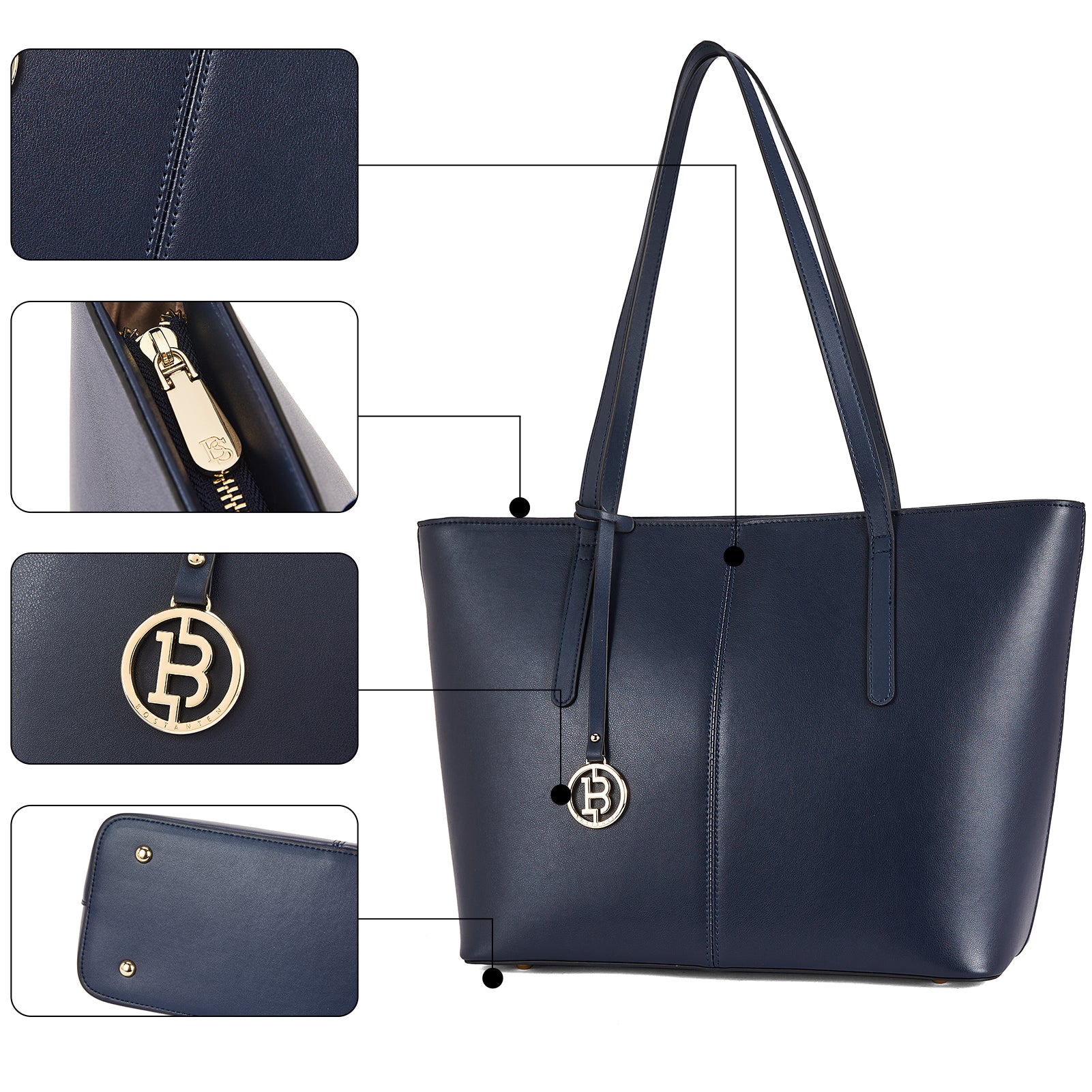 Carol Leather Work Tote 16'' - Image 20