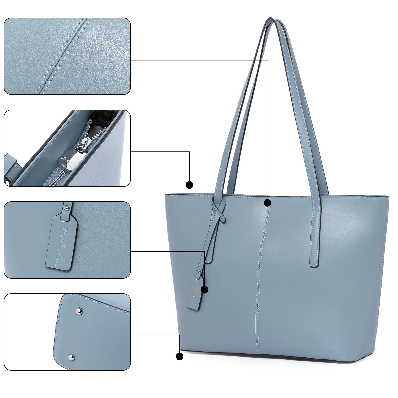 Carol Leather Work Tote 16'' - Image 28
