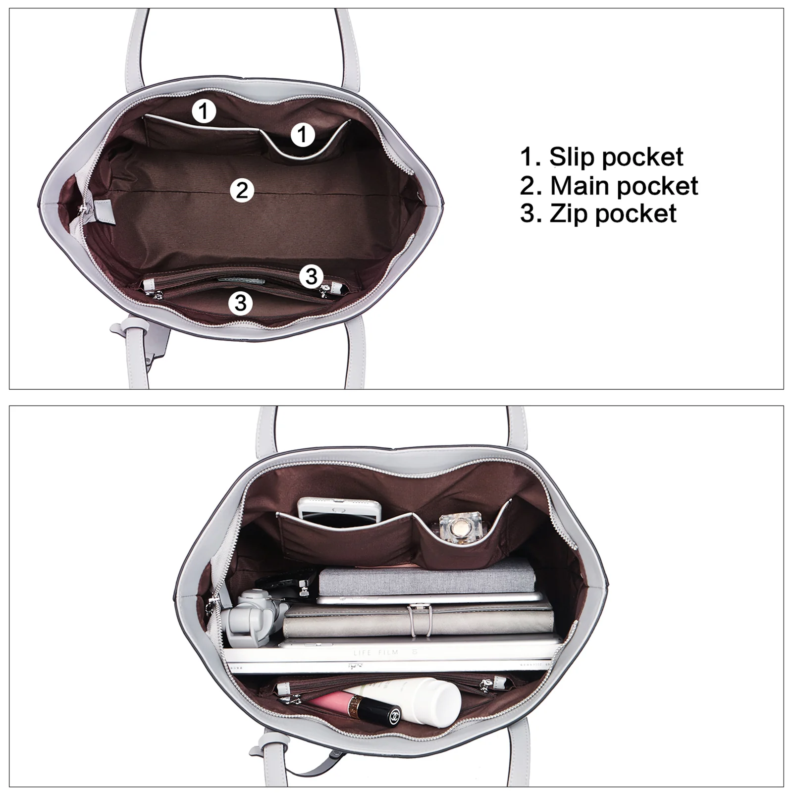 Carol Leather Work Tote 16'' - Image 32