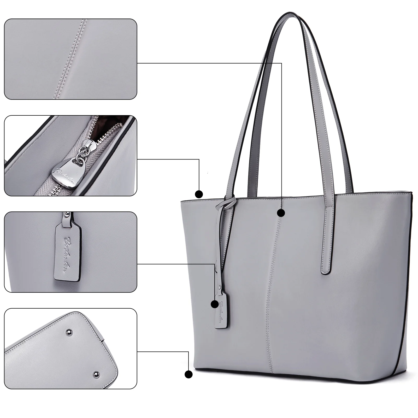 Carol Leather Work Tote 16'' - Image 35