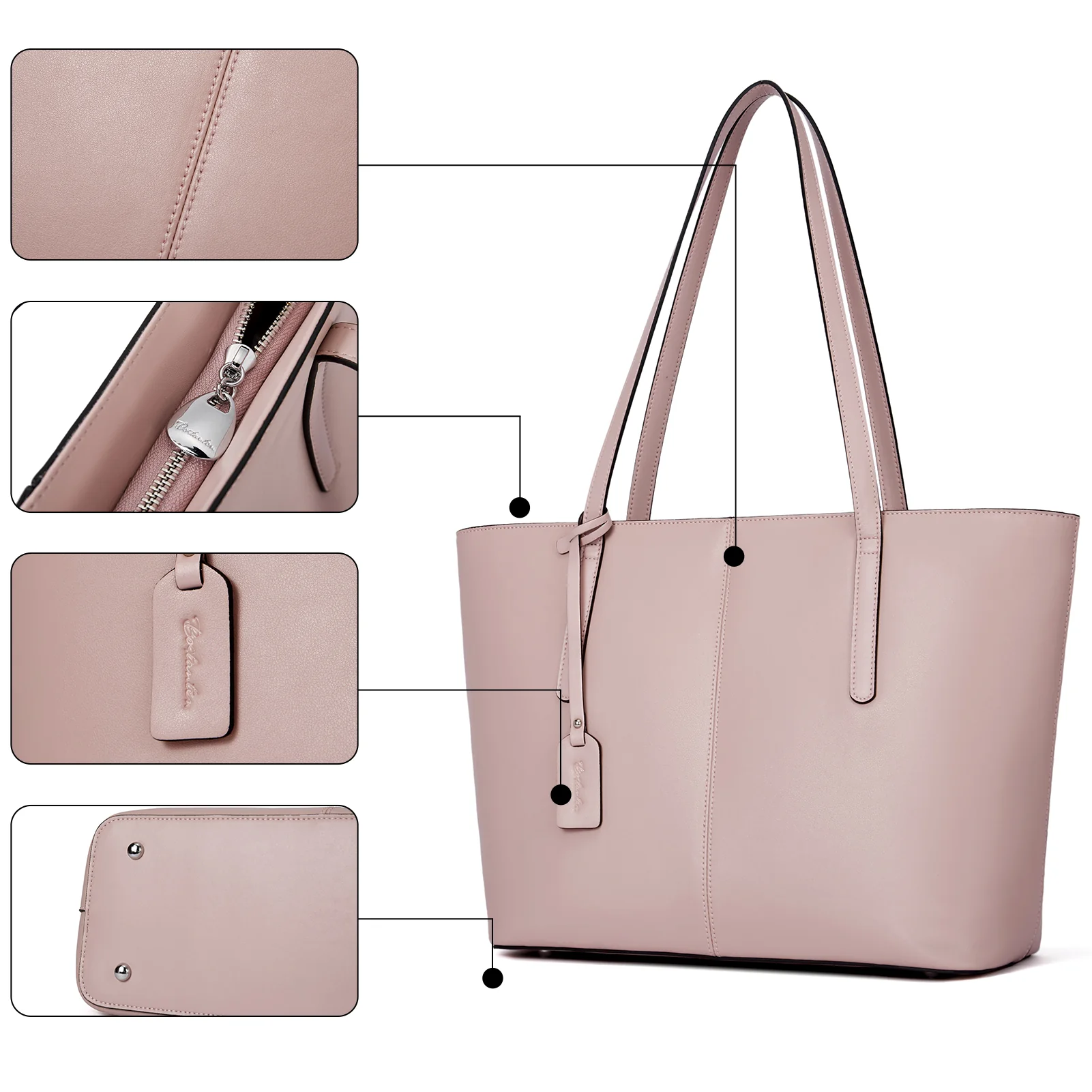 Carol Leather Work Tote 16'' - Image 40