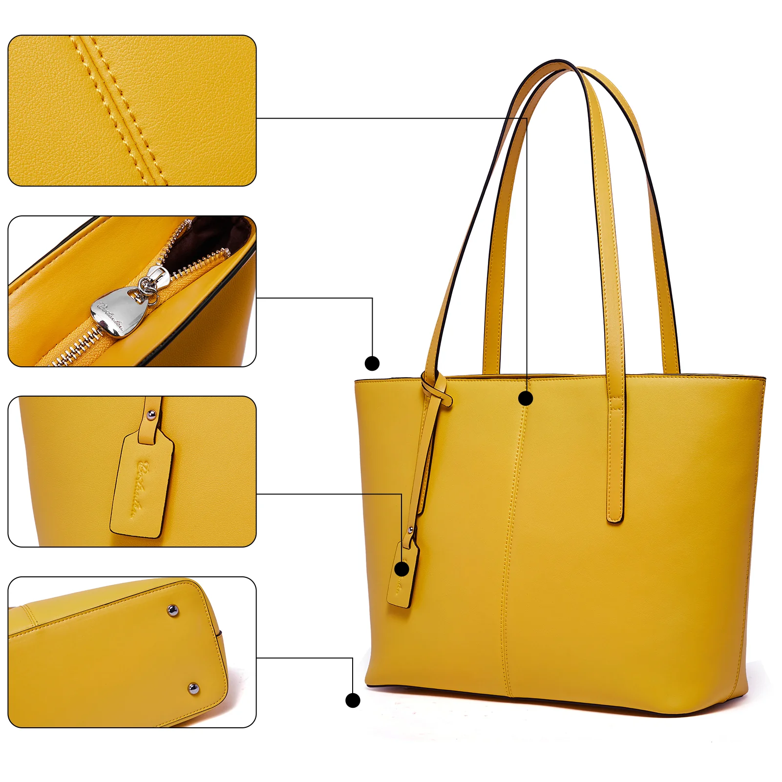 Carol Leather Work Tote 16'' - Image 47