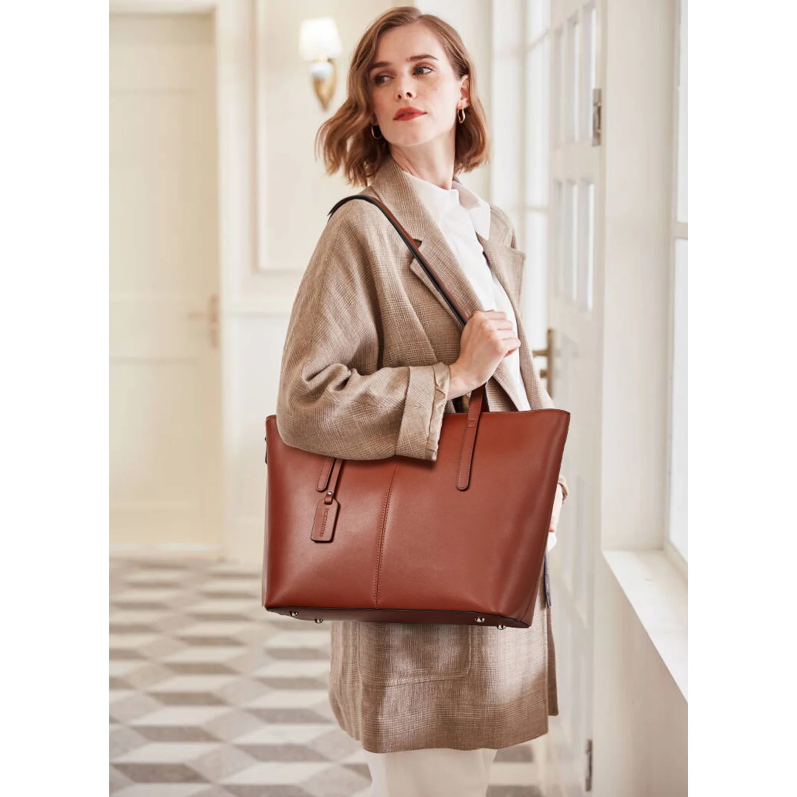 Carol Leather Work Tote 16'' - Image 52