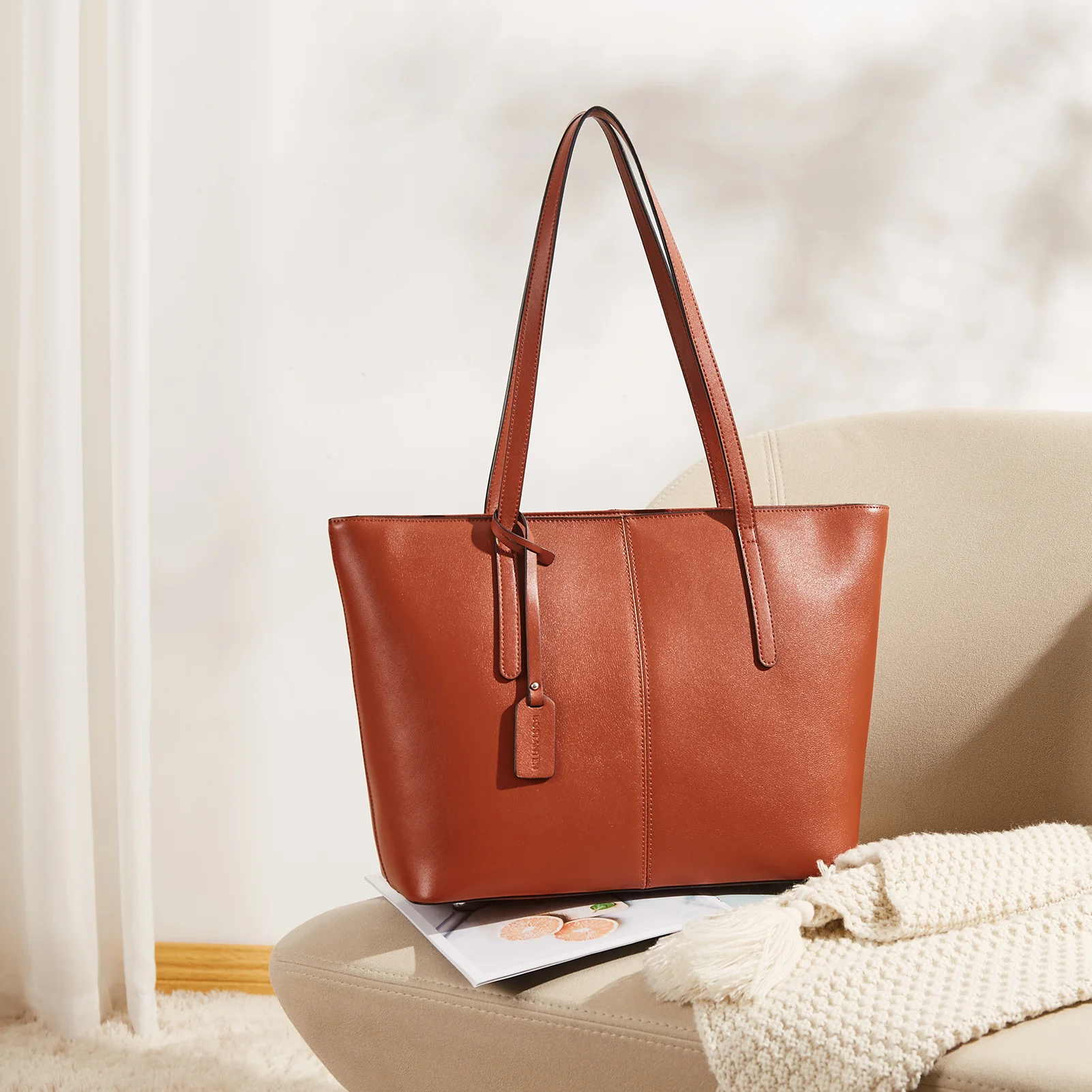 Carol Leather Work Tote 16'' - Image 53