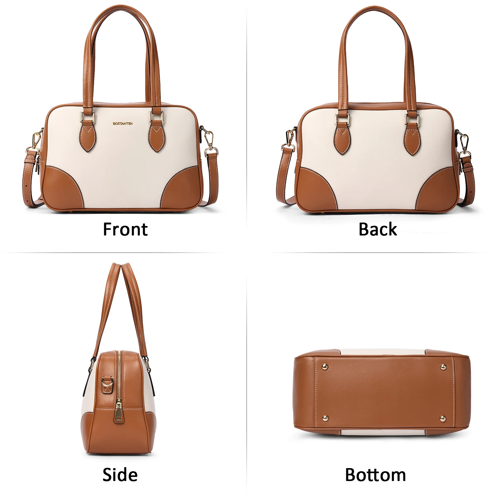 BOSTANTEN Women Handbags Designer Genuine Leather Tote Bags Ladies Top Handle Satchel Purses Wok Shoulder Bags - Image 2