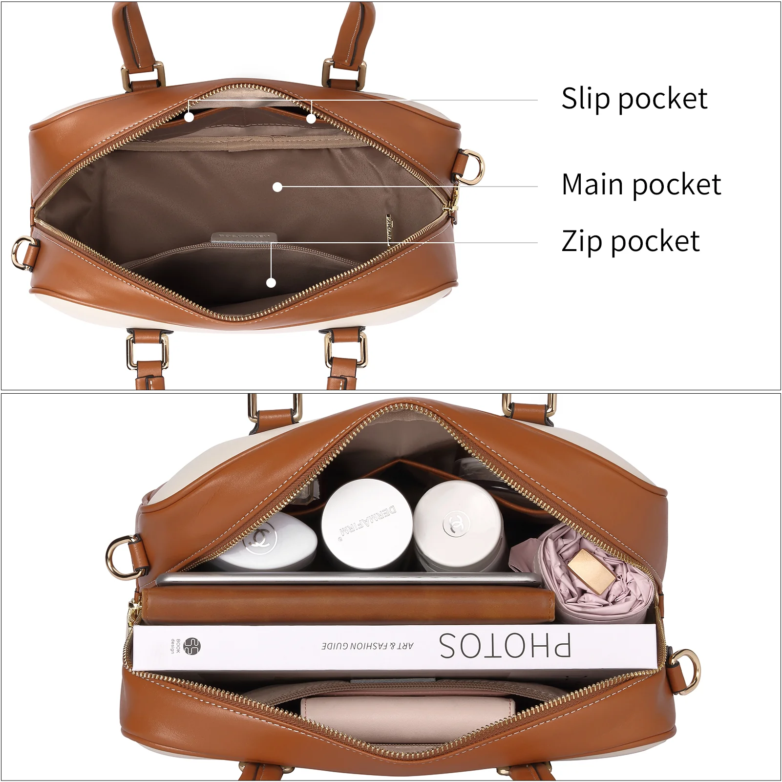 BOSTANTEN Women Handbags Designer Genuine Leather Tote Bags Ladies Top Handle Satchel Purses Wok Shoulder Bags - Image 6