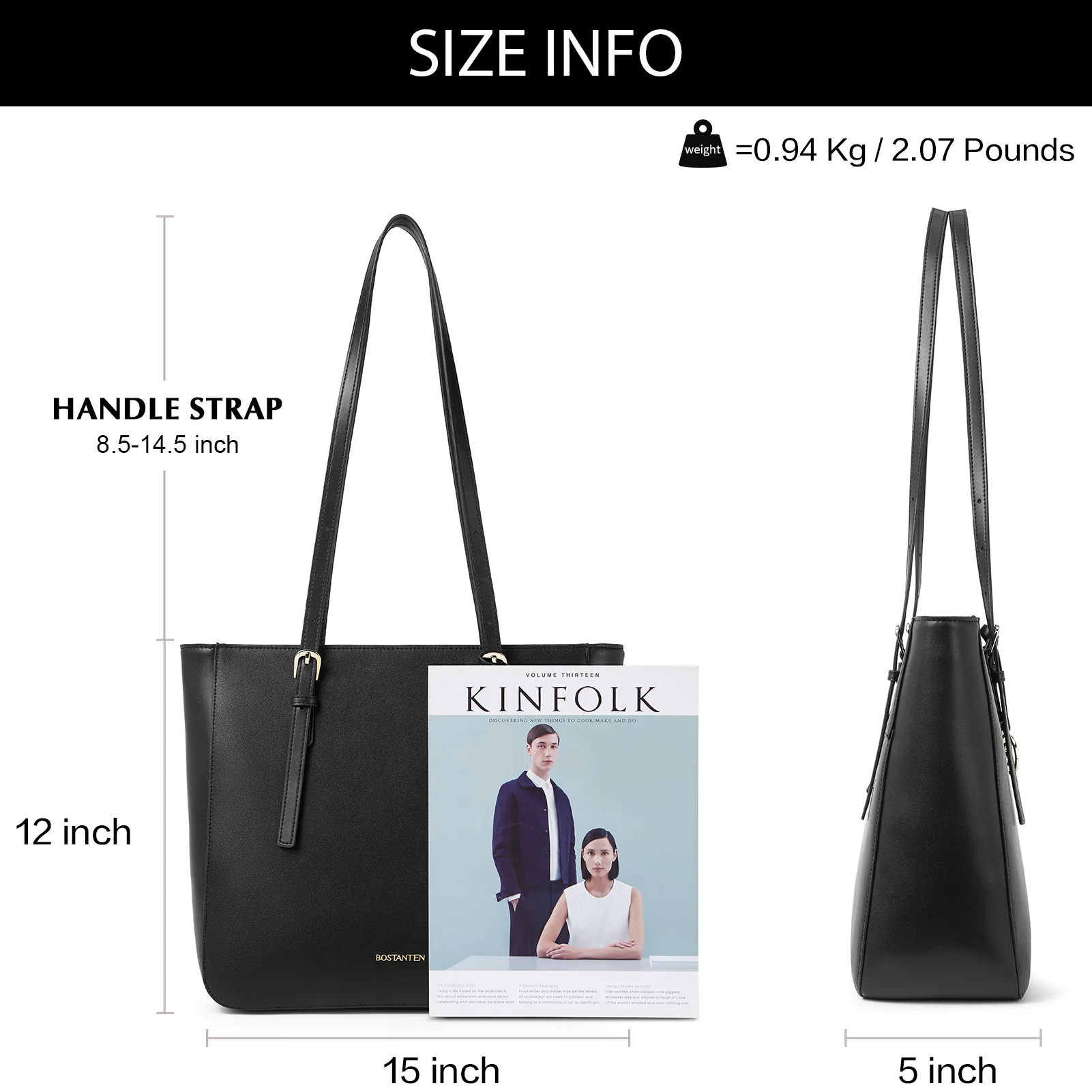 BOSTANTEN Women Handbags Genuine Leather Designer Tote Bags Work Shoulder Large Purses for Women - Image 3
