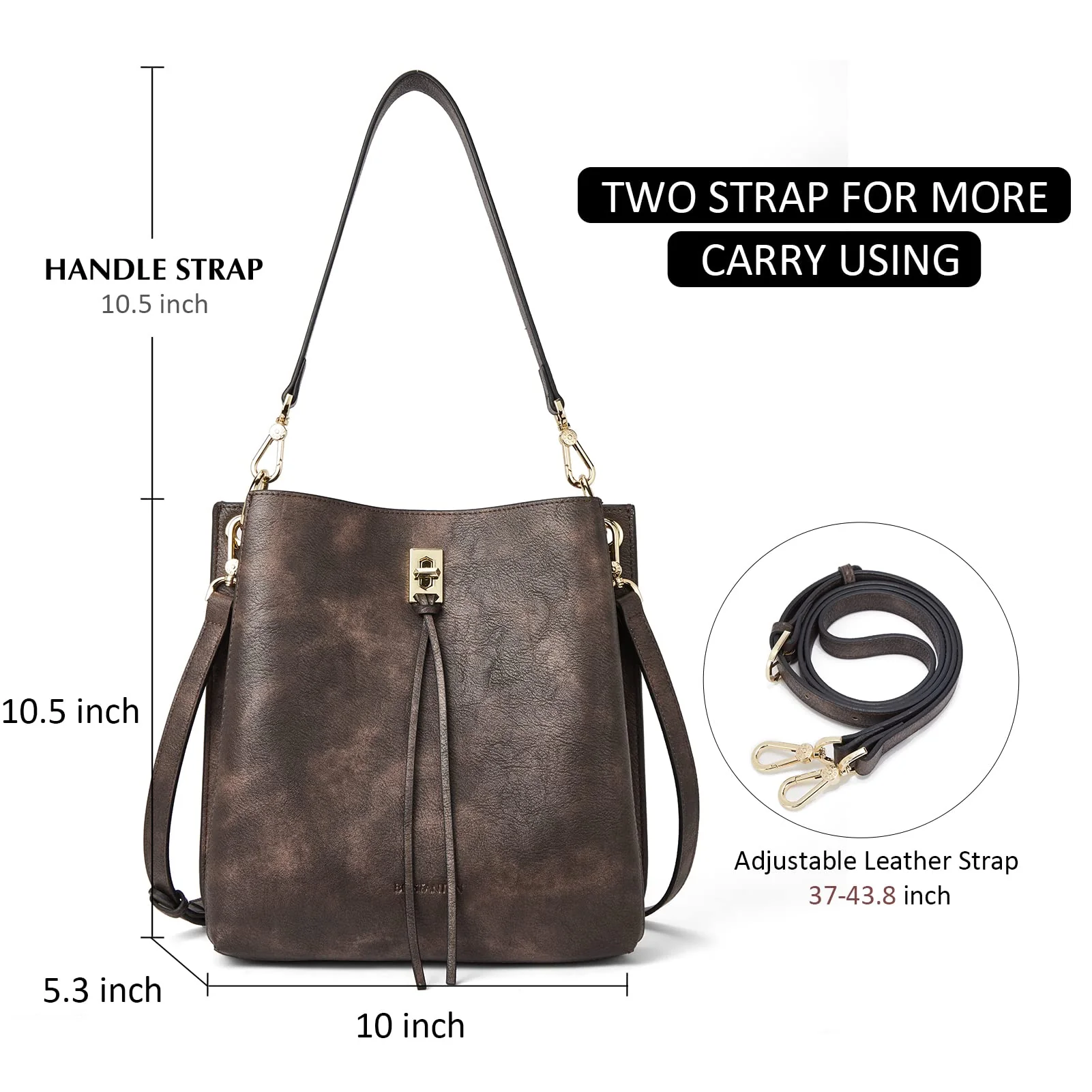 Lotty Tasseled Grained Leather Medium Bucket Bag - Image 18