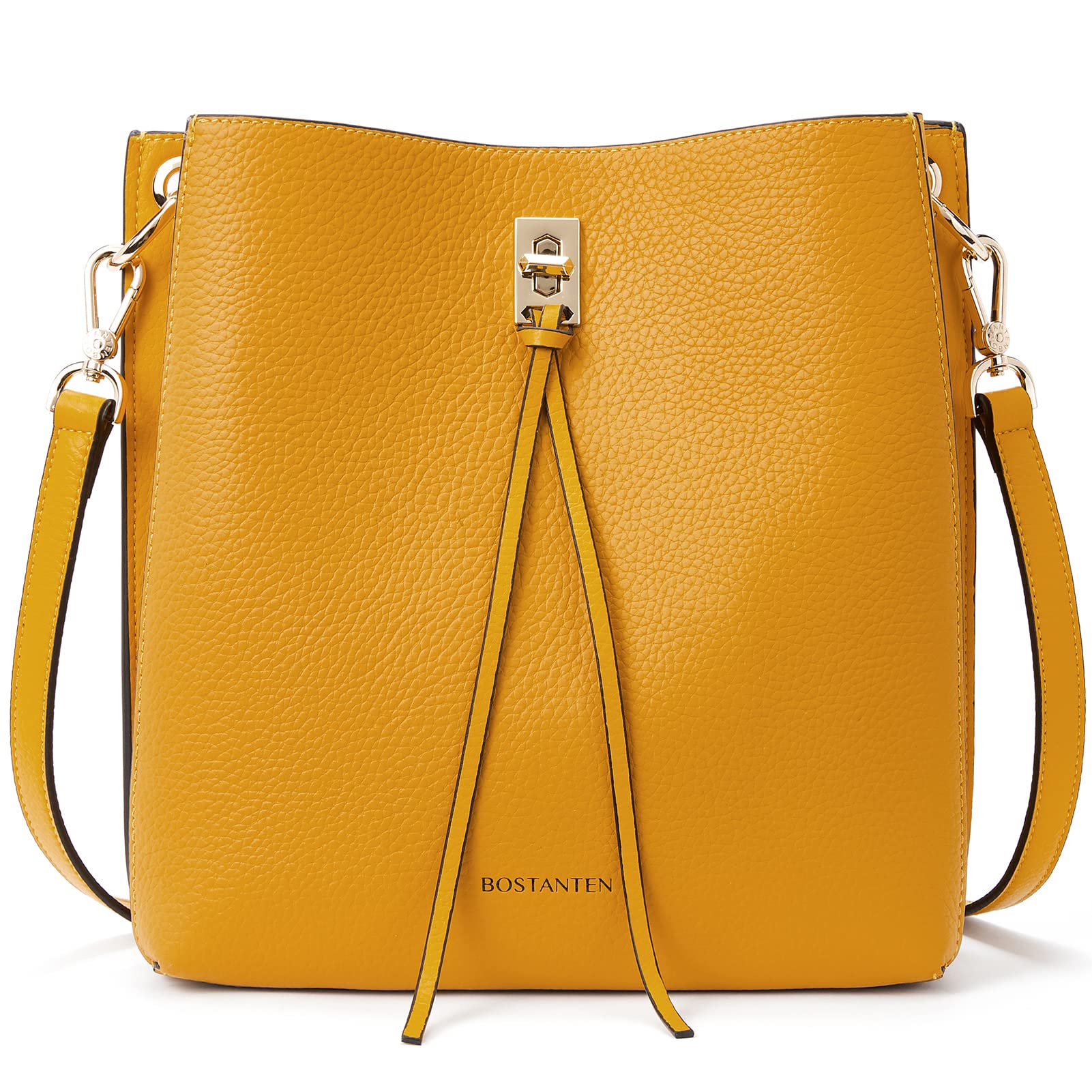 Lotty Tasseled Grained Leather Medium Bucket Bag - Image 22