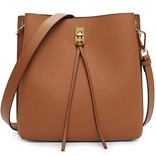Lotty Tasseled Grained Leather Medium Bucket Bag - Image 8