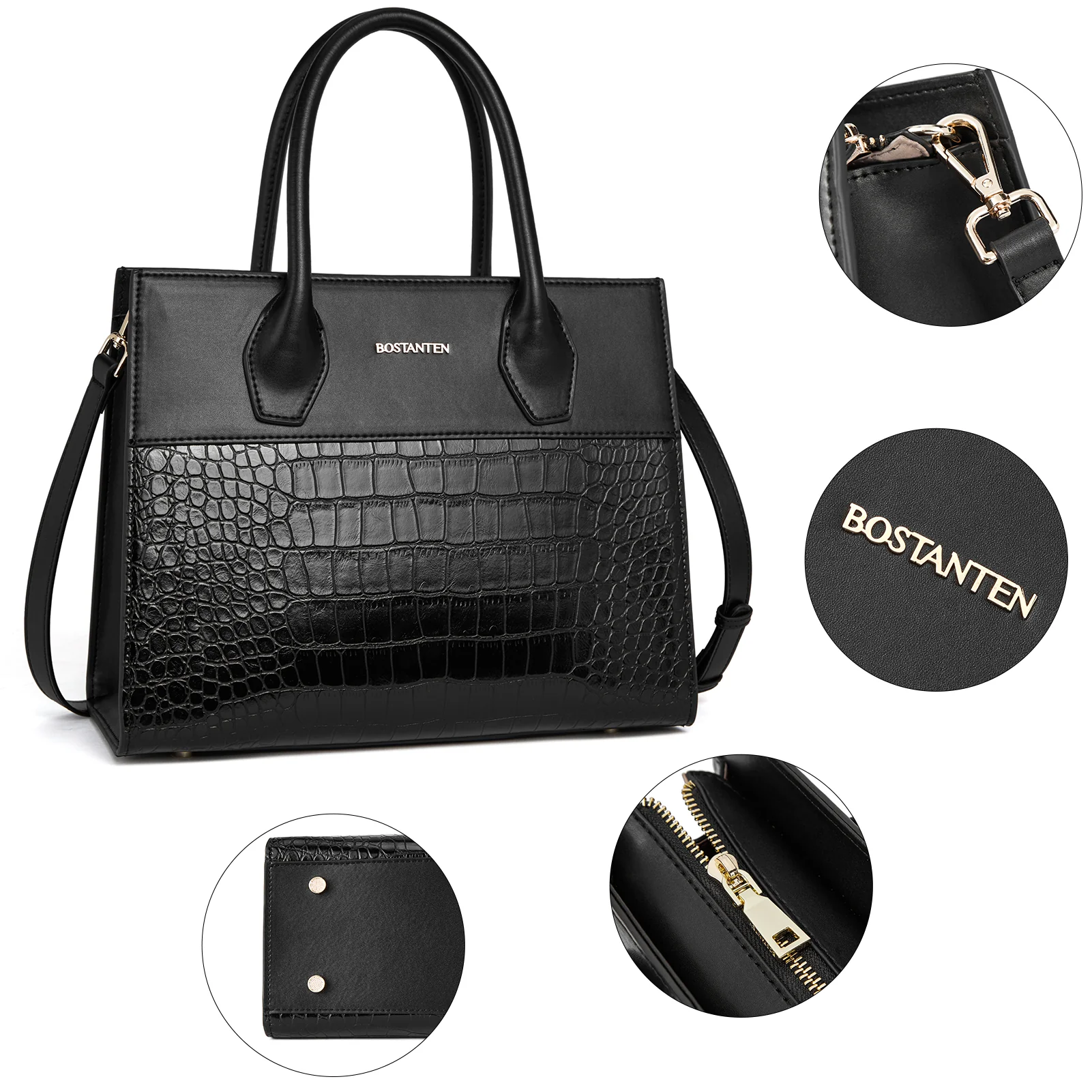 BOSTANTEN Women Handbags Genuine Leather Top Handle Satchel Purse Fashion Work Daily Tote Bags - Image 9