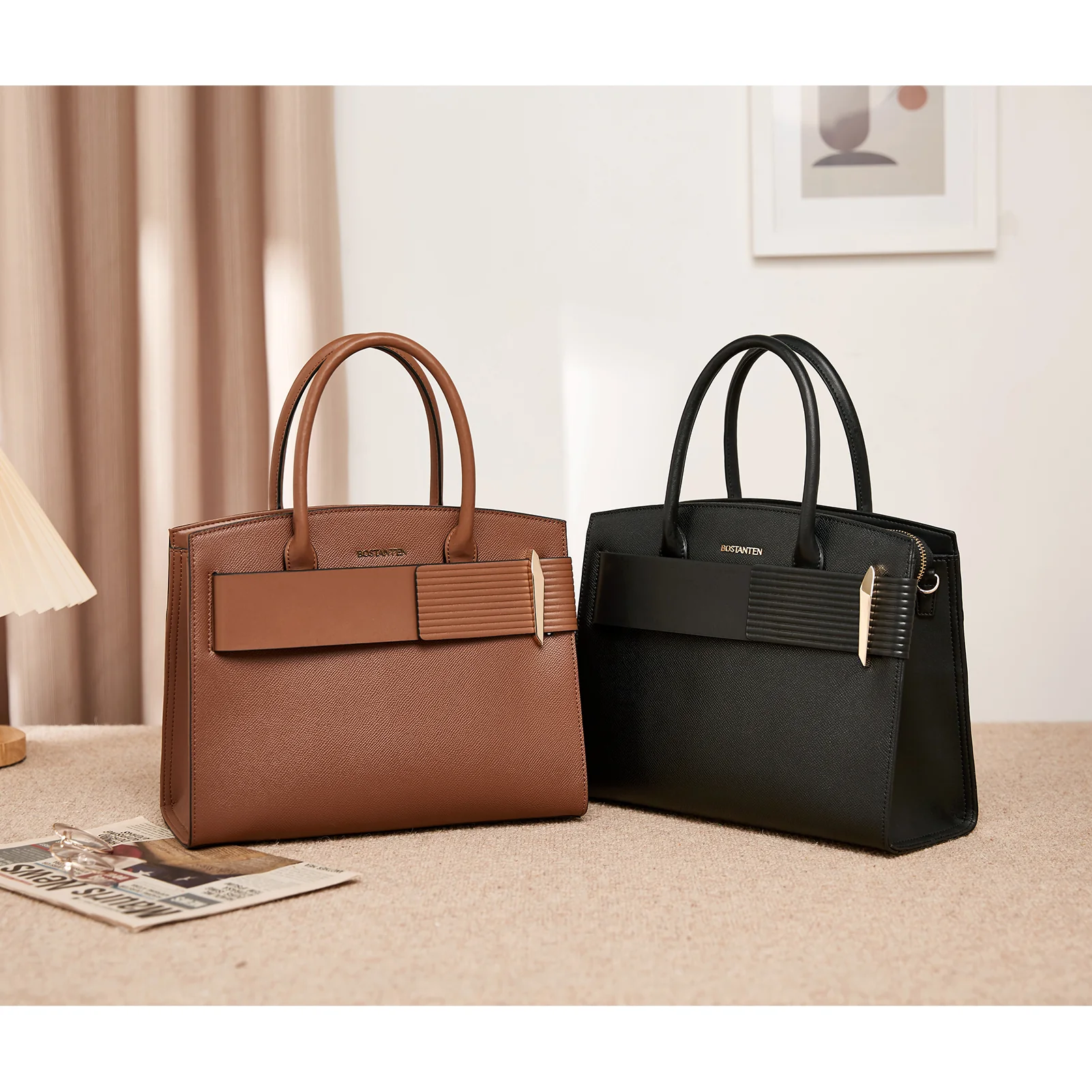 Nevin Stylish Leather Tote Bag - Designer Collection - Image 12