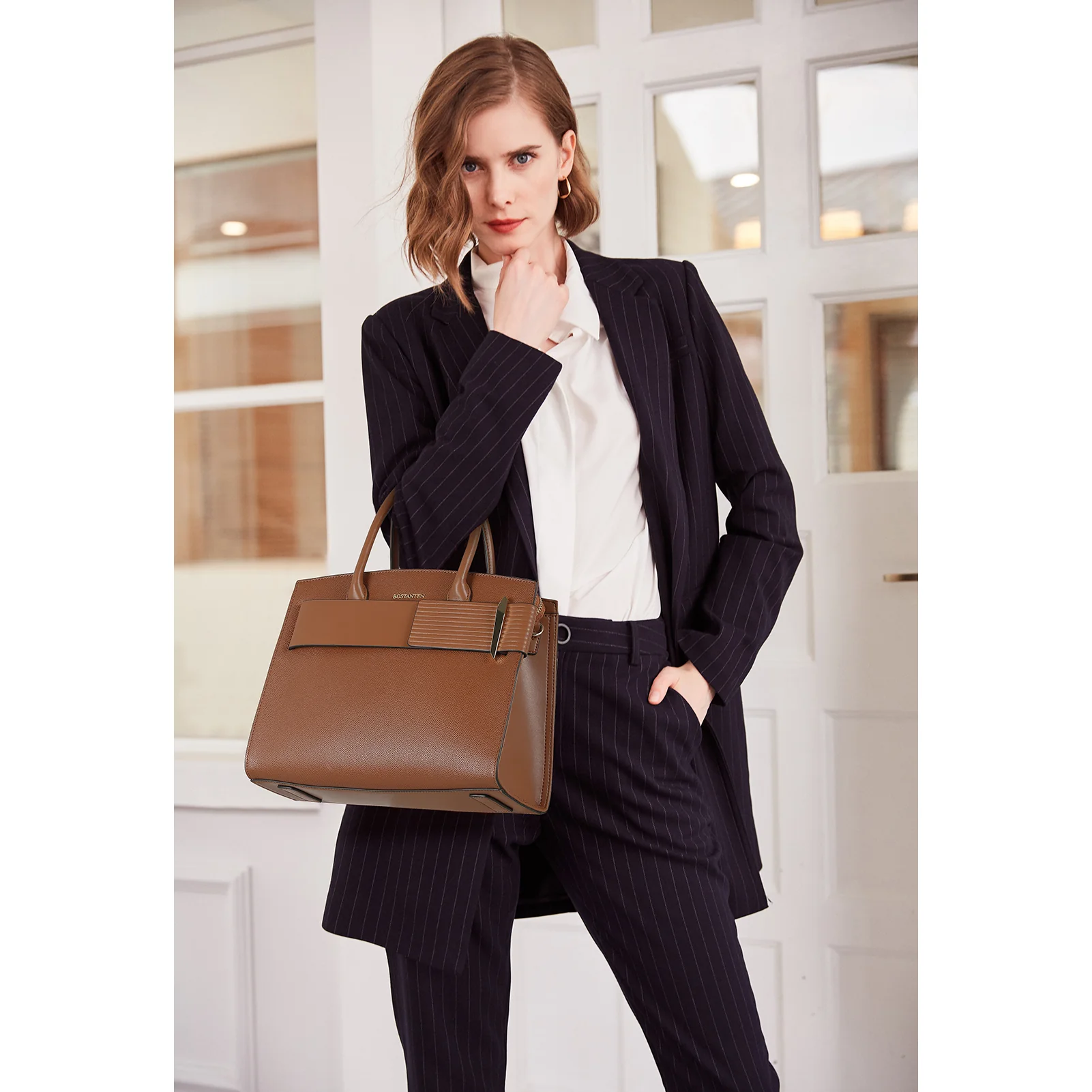 Nevin Stylish Leather Tote Bag - Designer Collection - Image 2