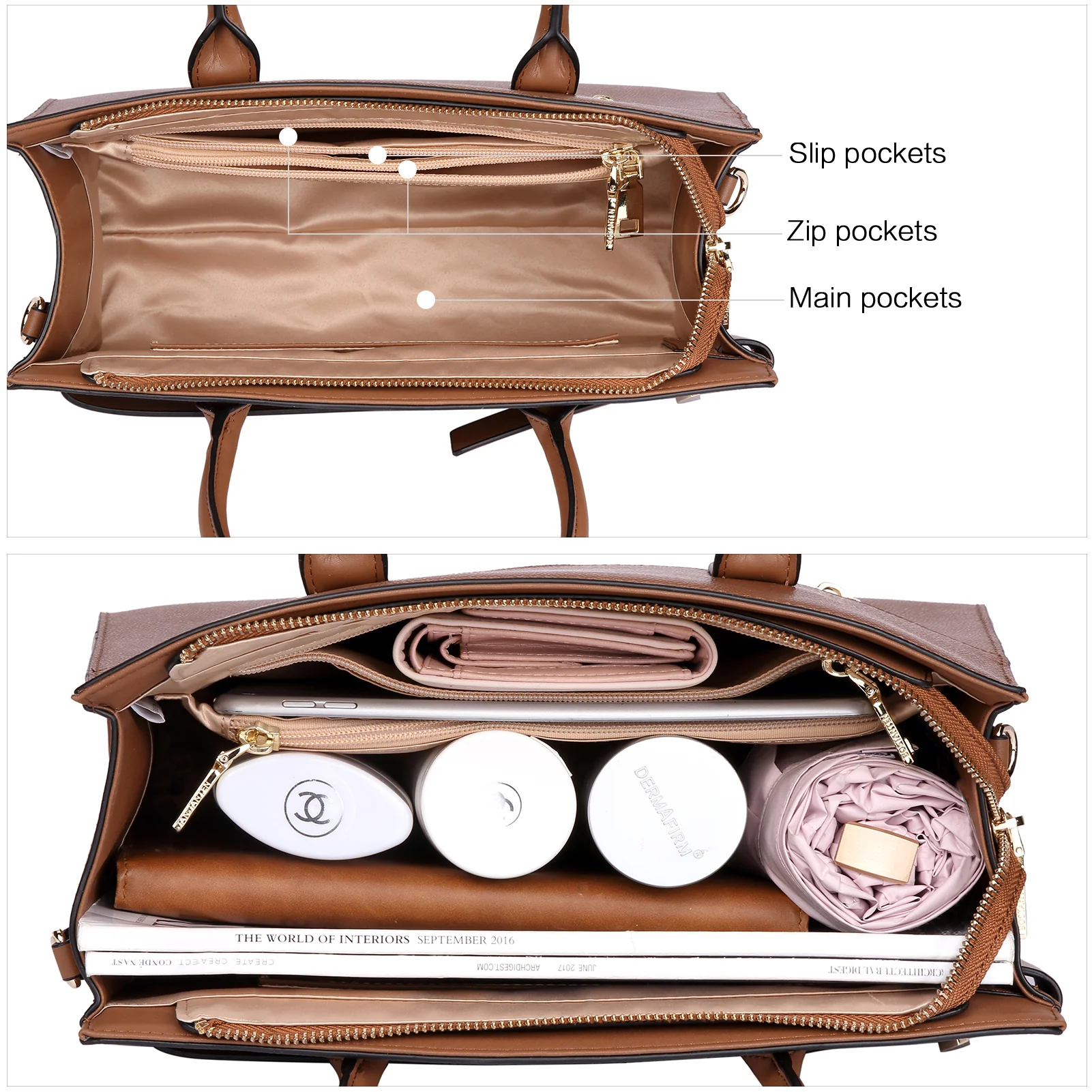 Nevin Stylish Leather Tote Bag - Designer Collection - Image 3