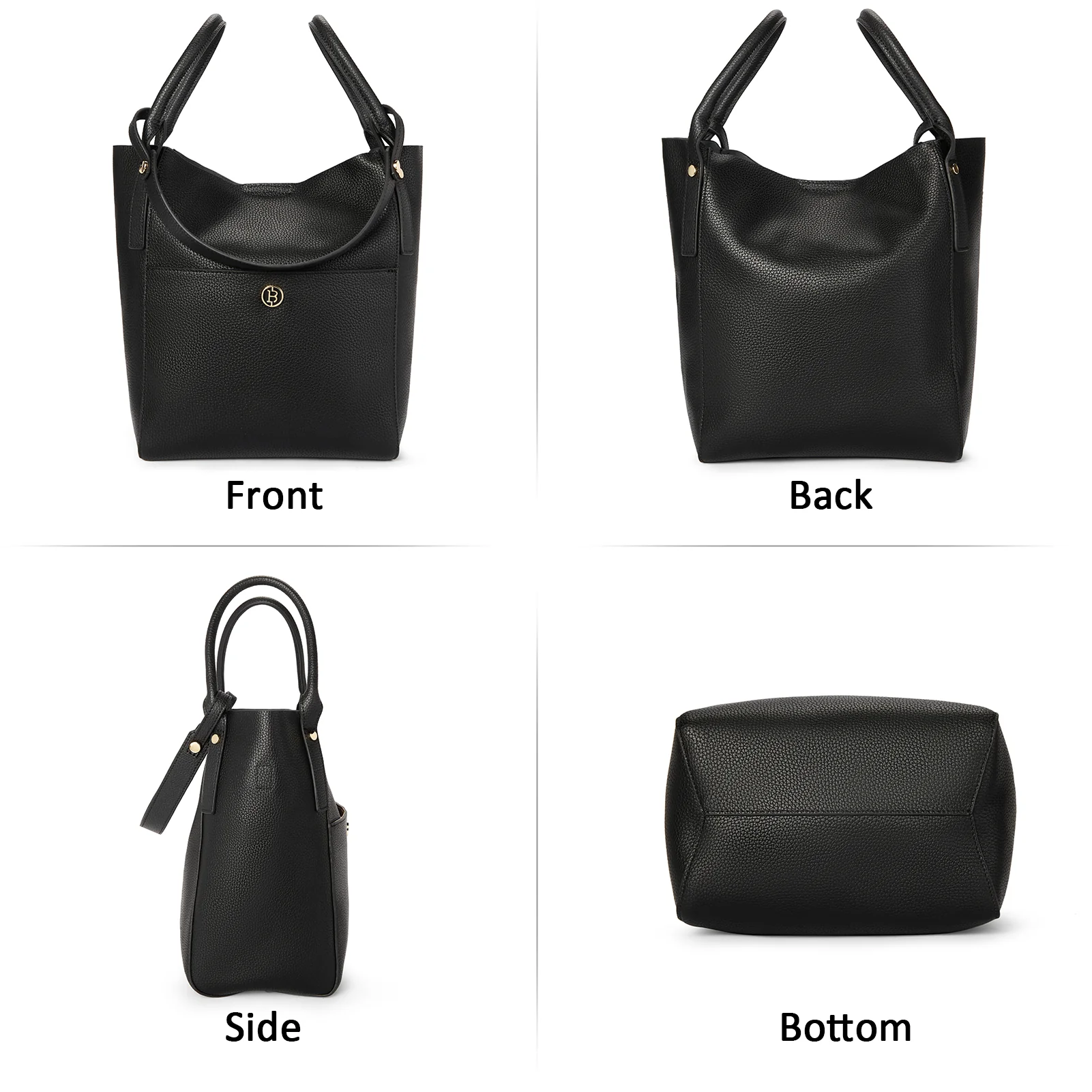 BOSTANTEN Women Handbags Leather Purses Designer Hobo Bucket Tote Bags with Zipper Pouch - Image 10